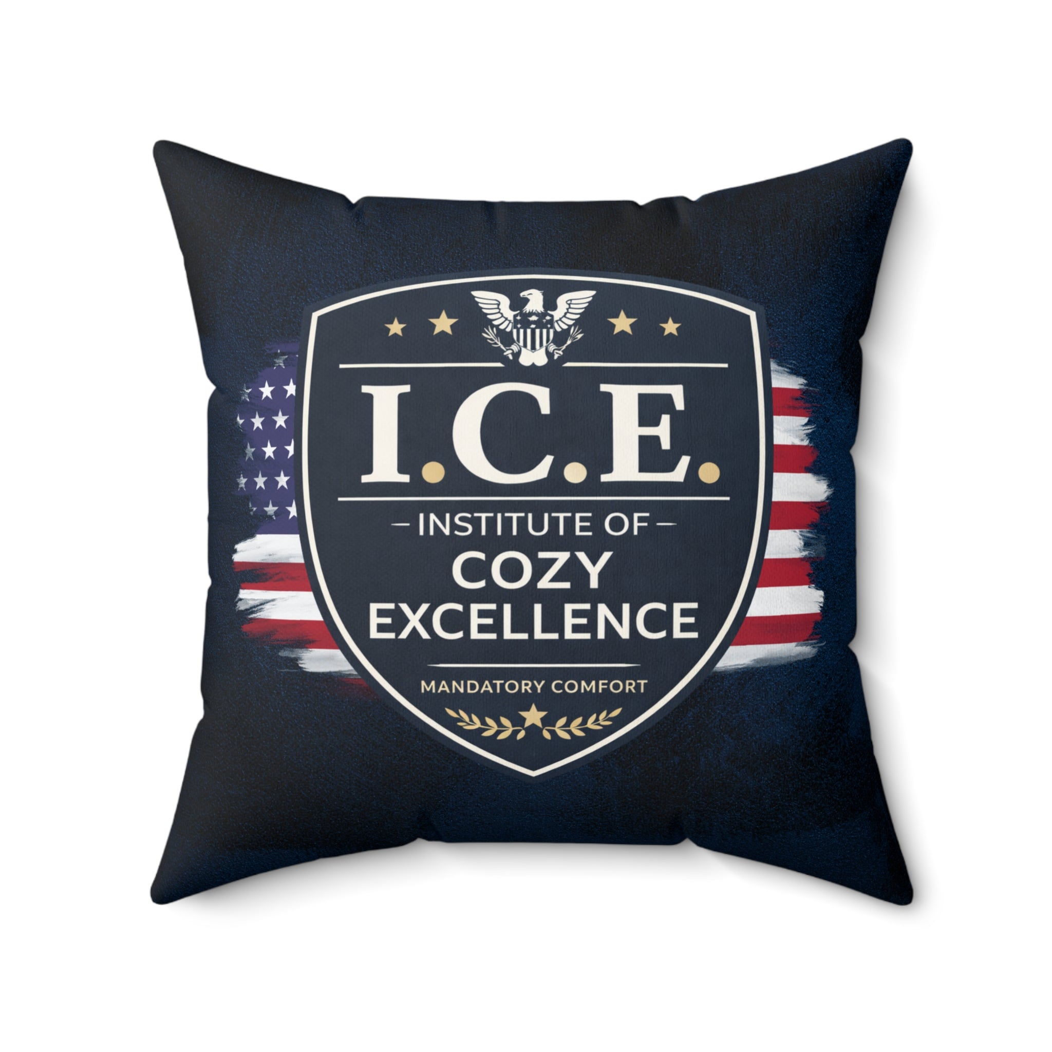 I.C.E. Institute of Cozy Excellence Throw Pillow | Political Parody Decor