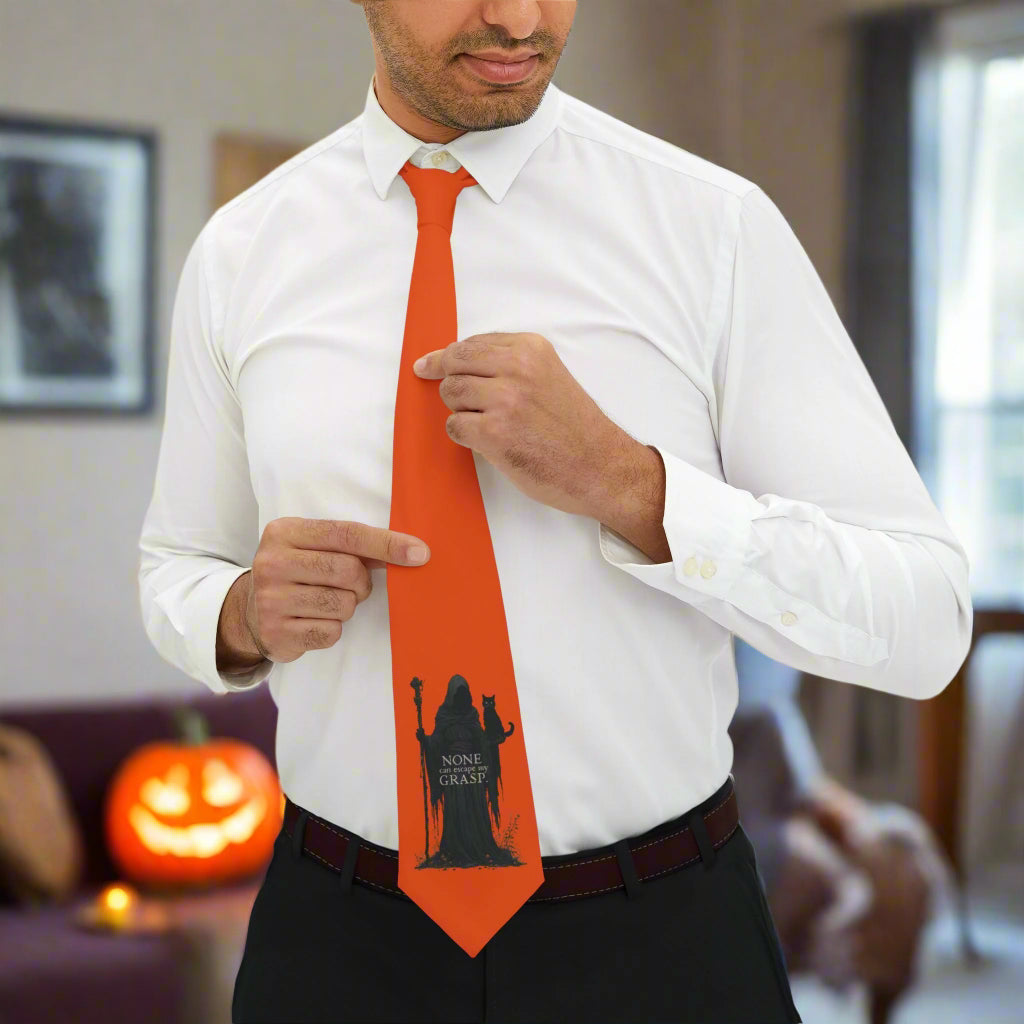 Halloween Spirit Grim Reaper Necktie, Unique Gift