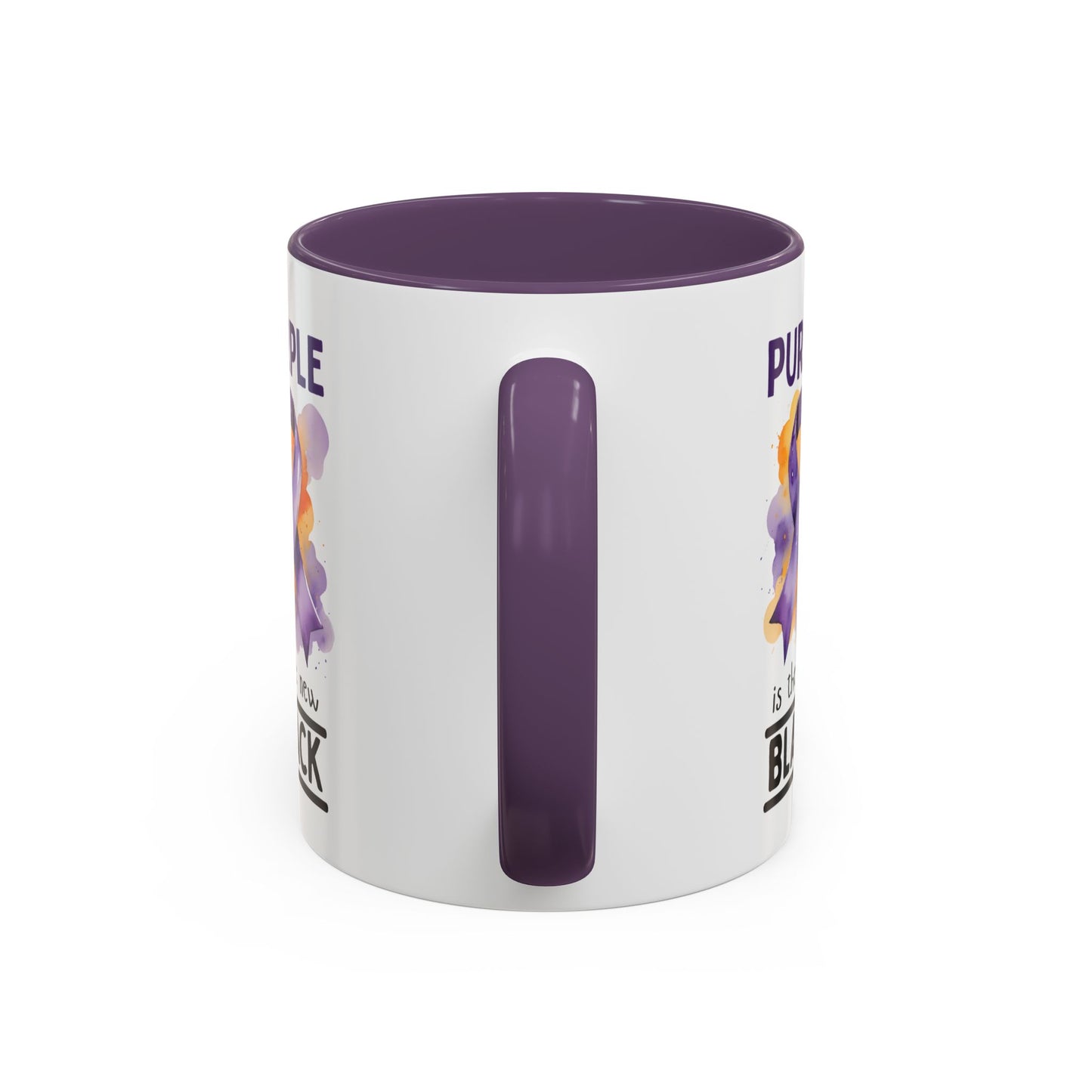 Purple Ribbon Accent Coffee Mug