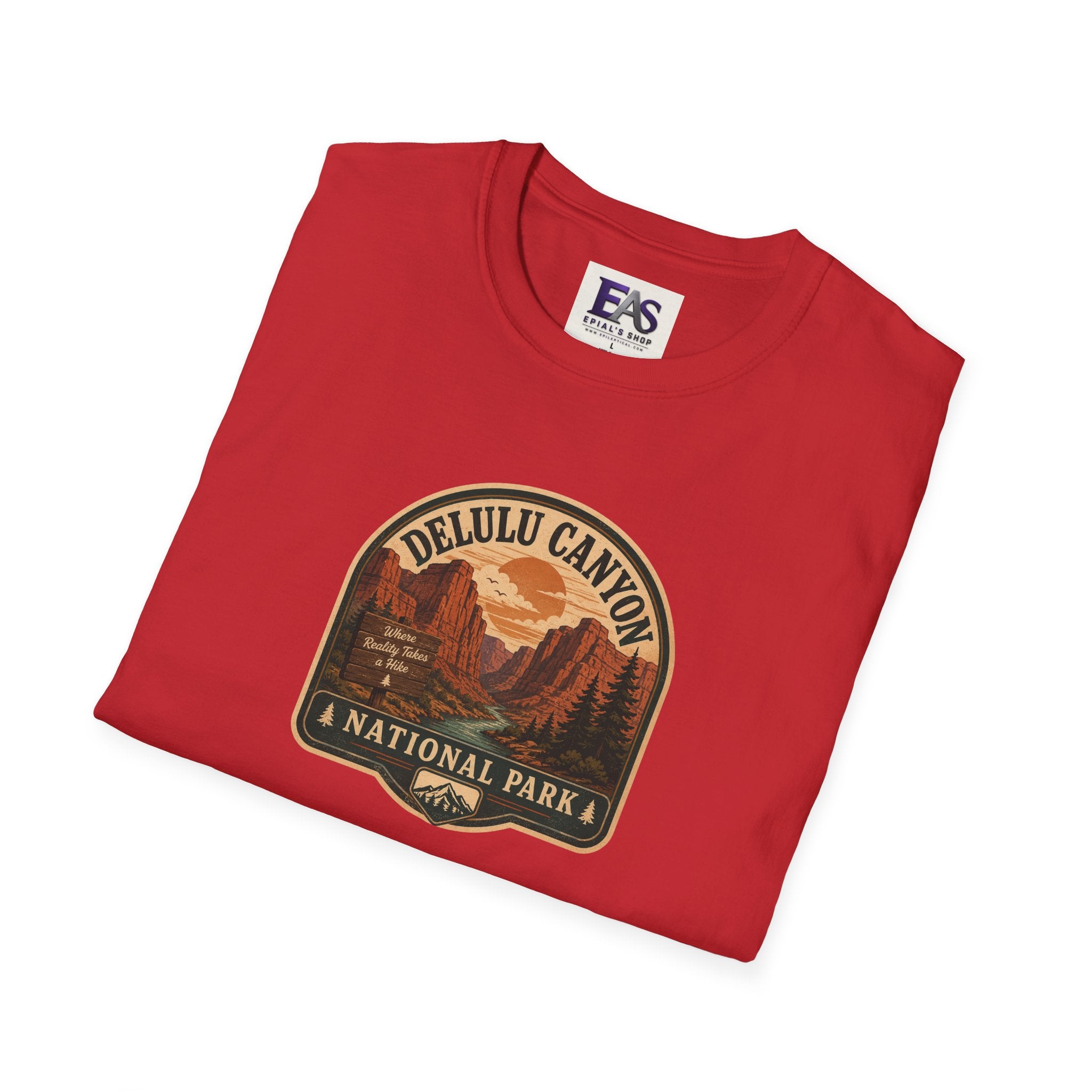 Delulu Canyon National Park Unisex T-Shirt | Funny Retro National Park Parody Tee