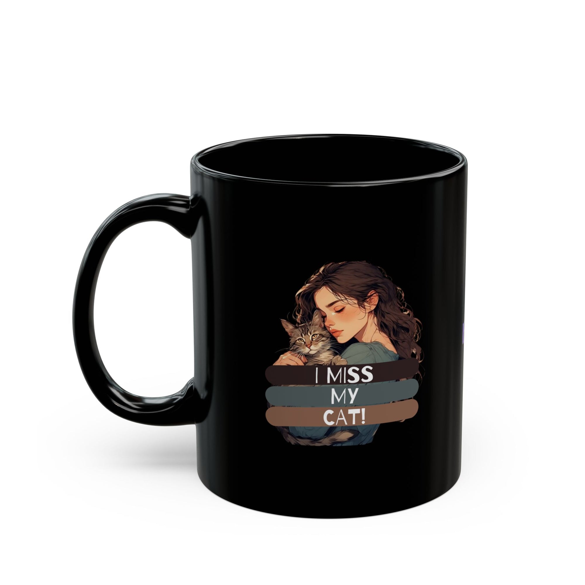I Miss My Cat Black Mug