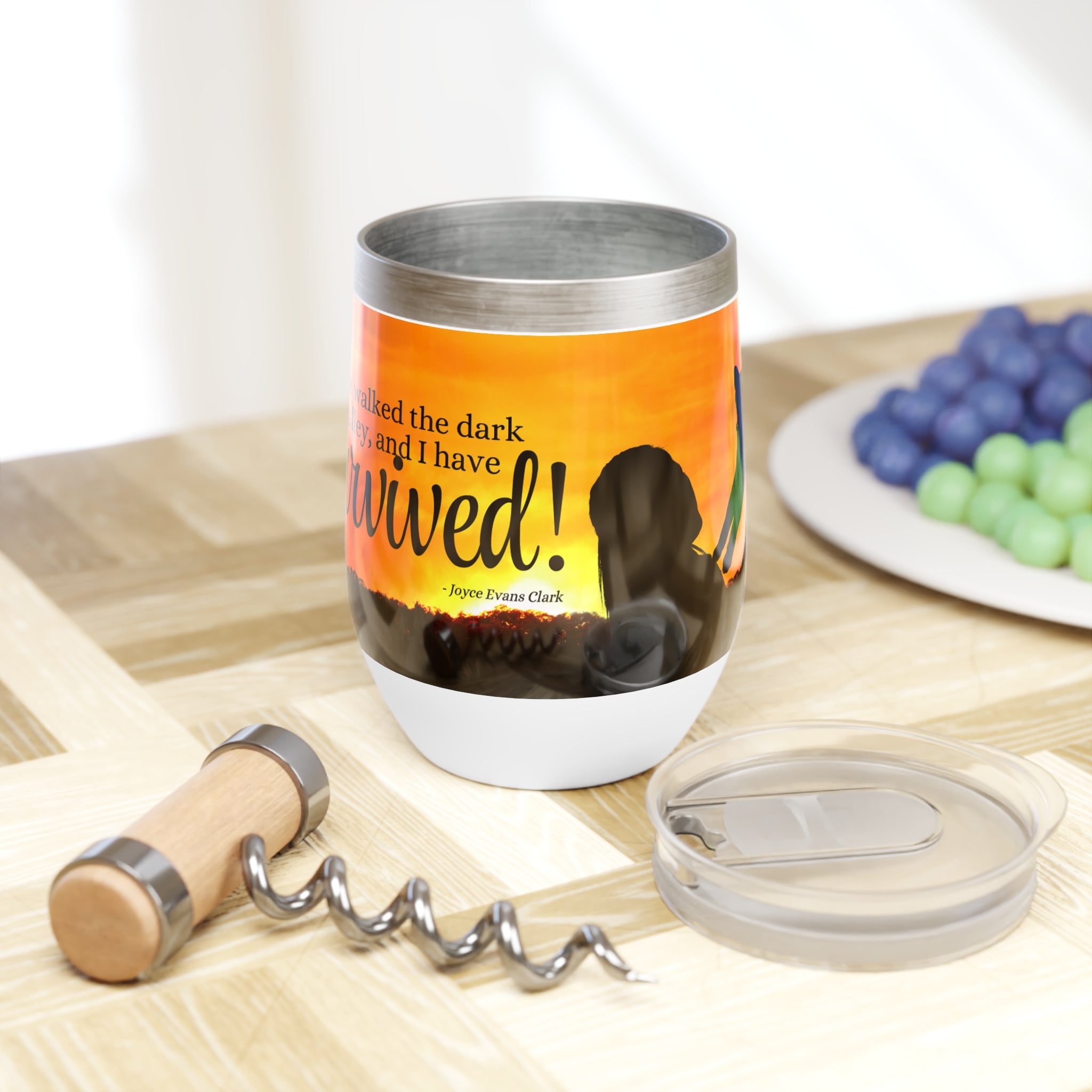 Photo depicting the ​Cat Lady Strong Chill Wine Tumbler from EpiAl's Shop.