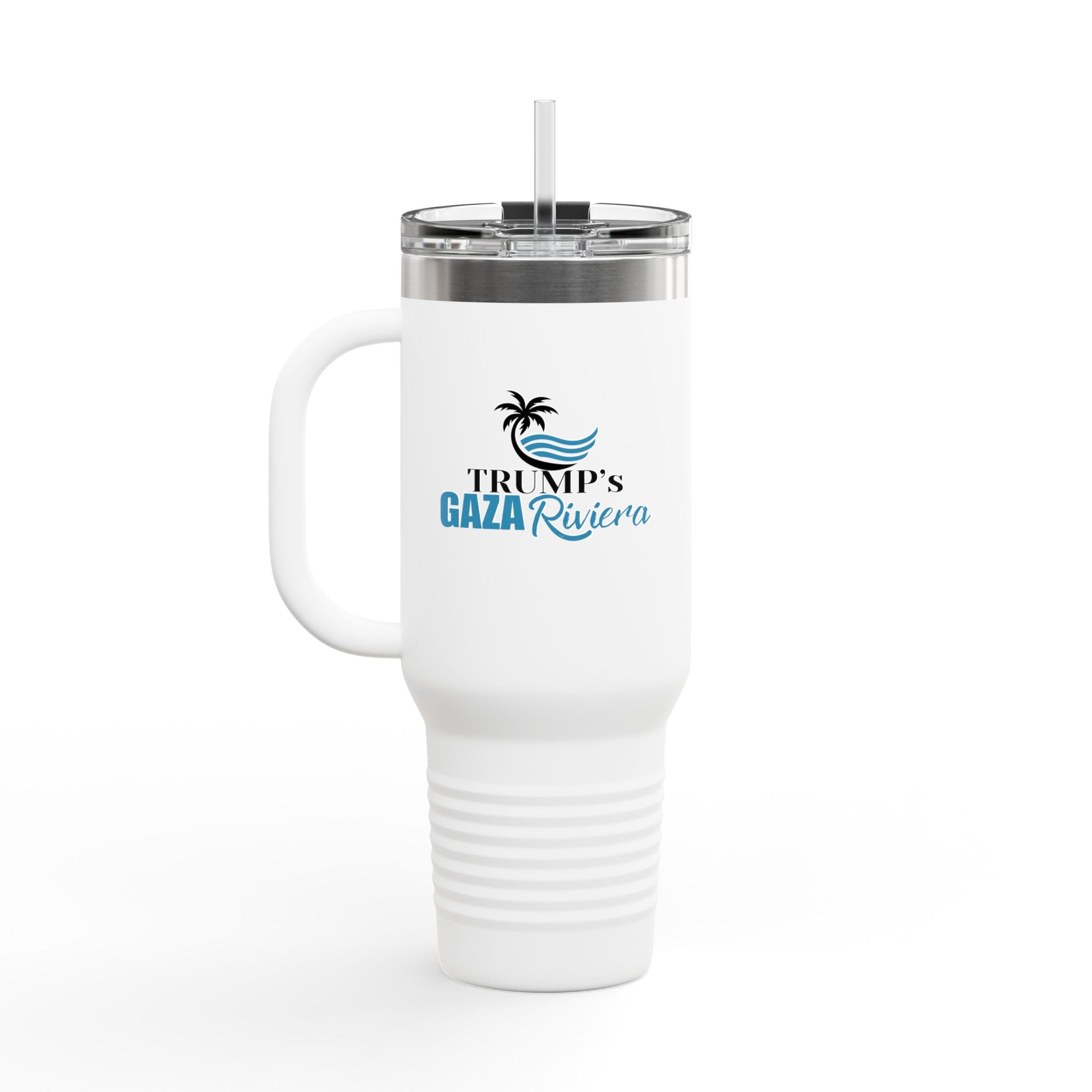 40oz Trump's Gaza Riviera Tumbler with Straw