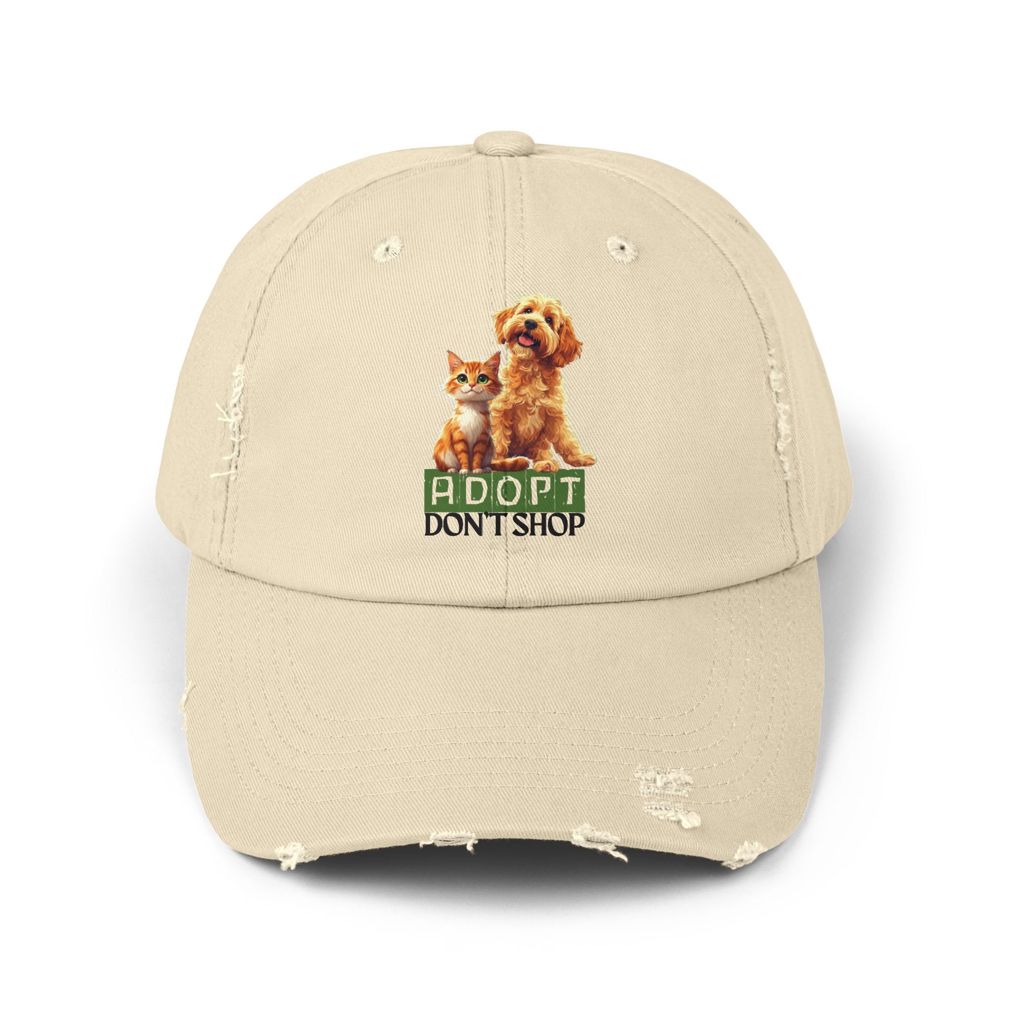 Adopt Don't Shop Distressed Cap, Pet Lover Hat