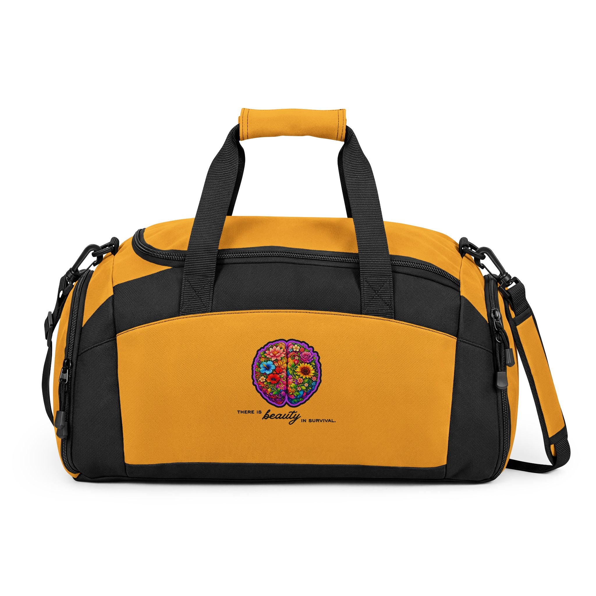 Floral Brain DTF Printed Gym Bag