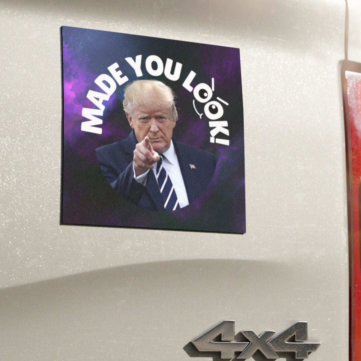 Funny Car Magnet - 'Made You Look!' - Humorous Auto Decor