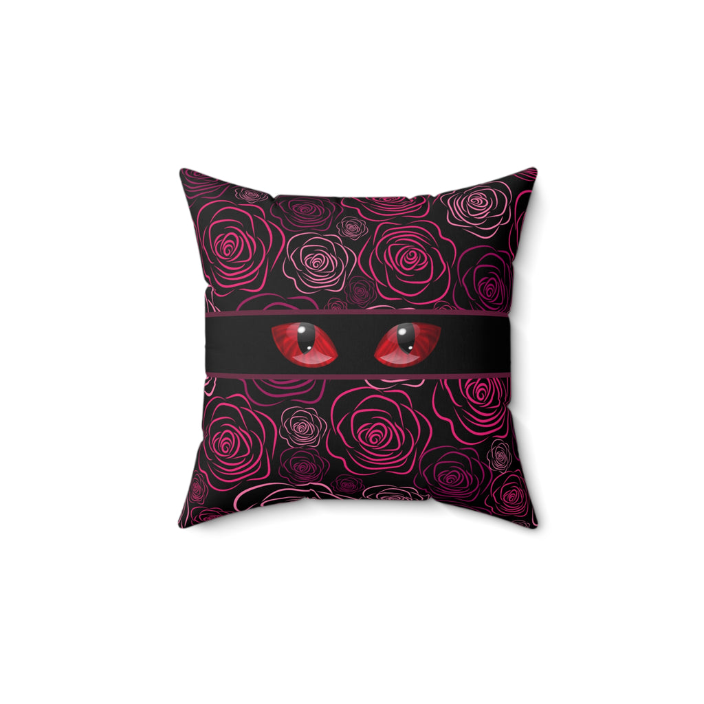 Moody Rose Cat Eyes Throw Pillow