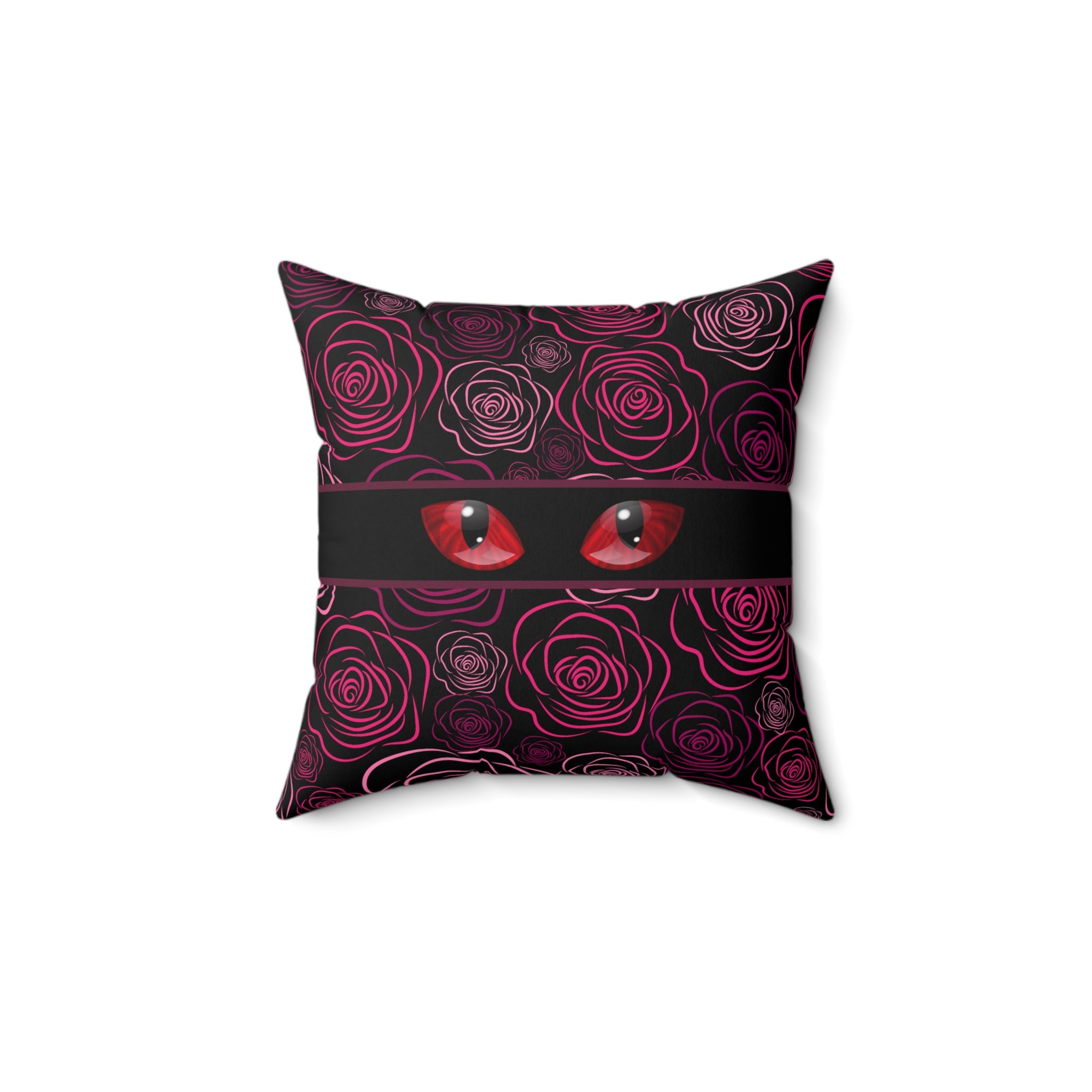 Moody Rose Cat Eyes Throw Pillow