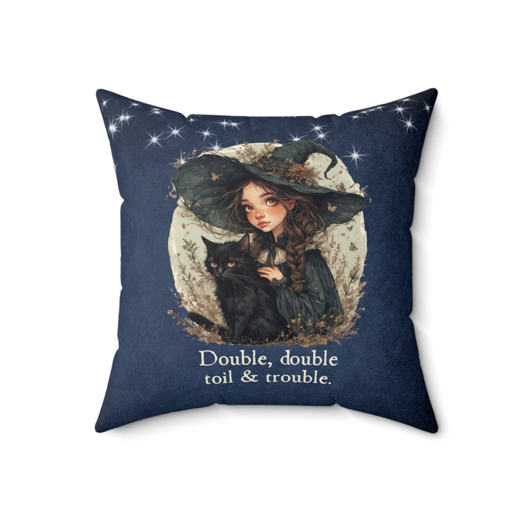 Double Double Toil & Trouble Decorative Pillow, Home Decor