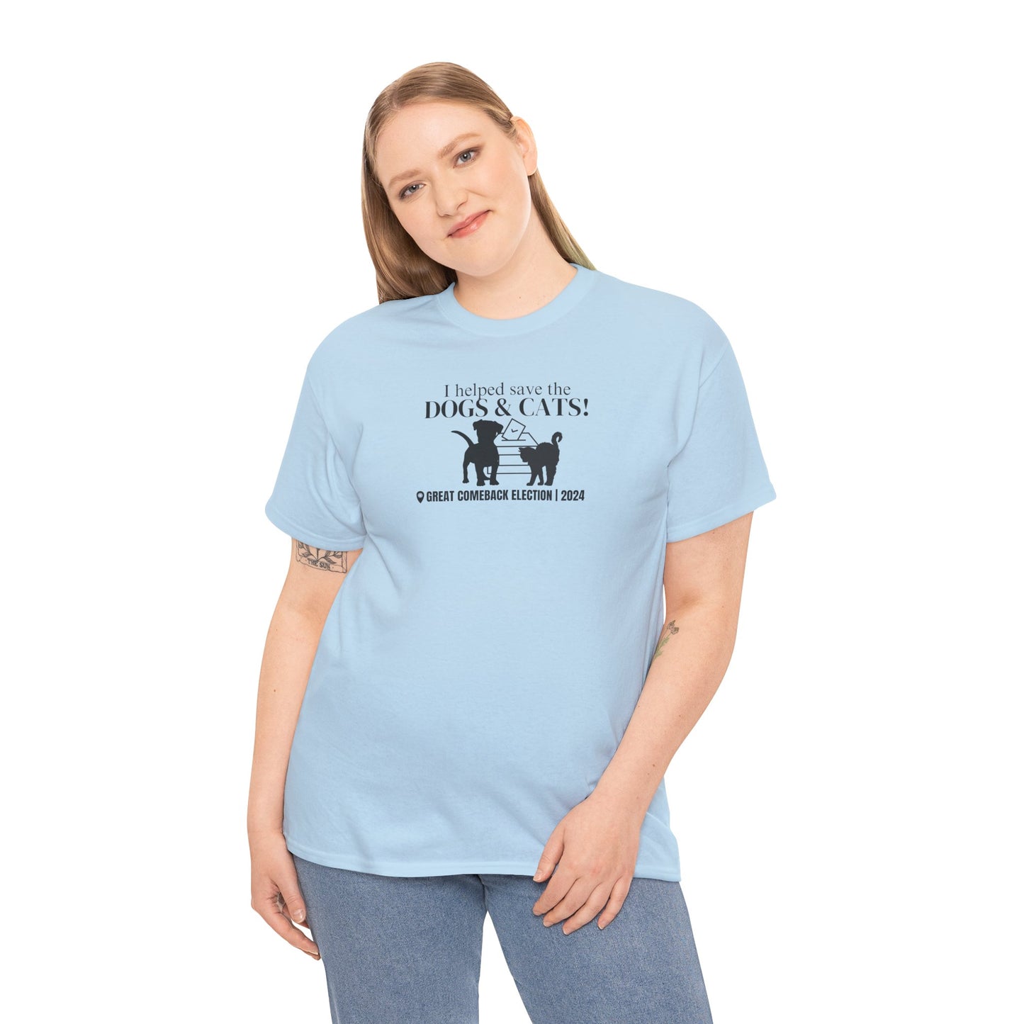 Helped Save the Cats & Dogs Unisex Heavy Cotton Tee