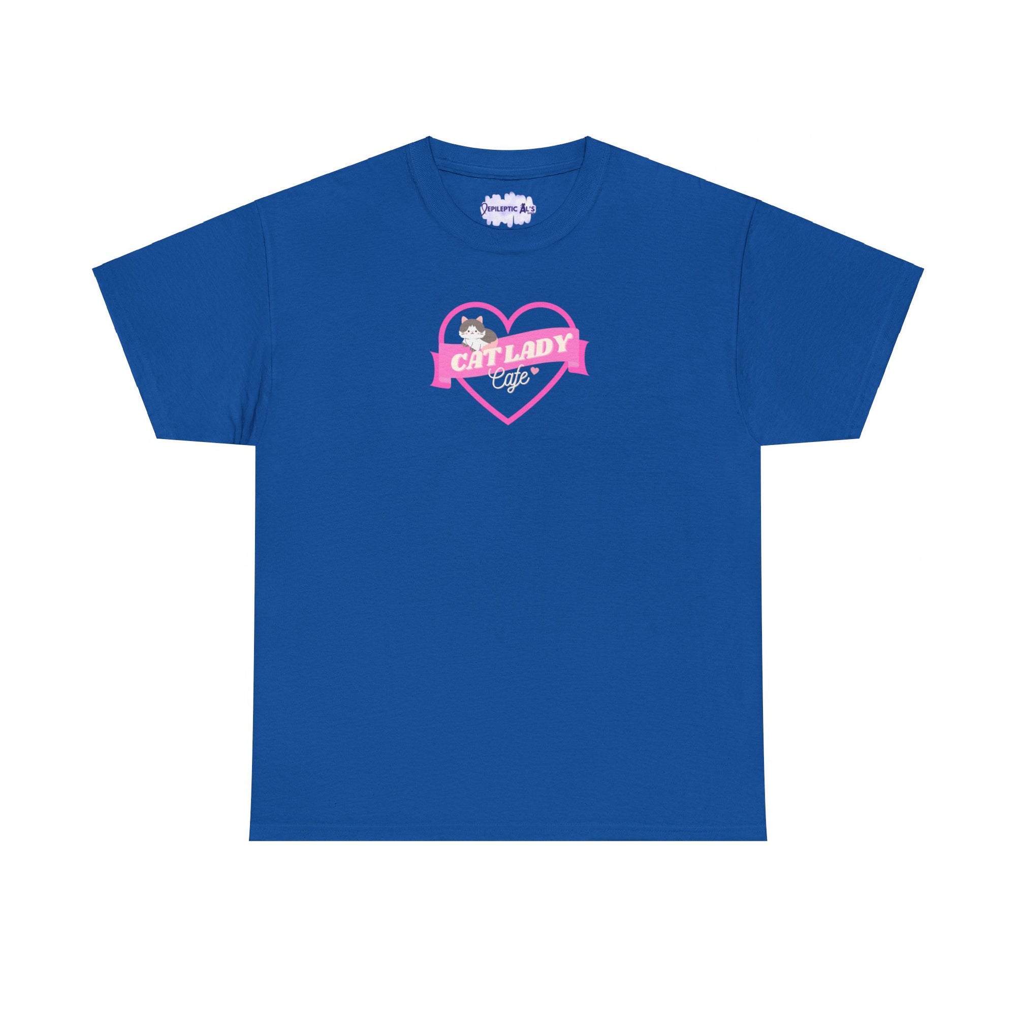 Cat Lady Cafe Unisex Heavy Cotton Tee - T - Shirt - Epileptic Al’s Shop