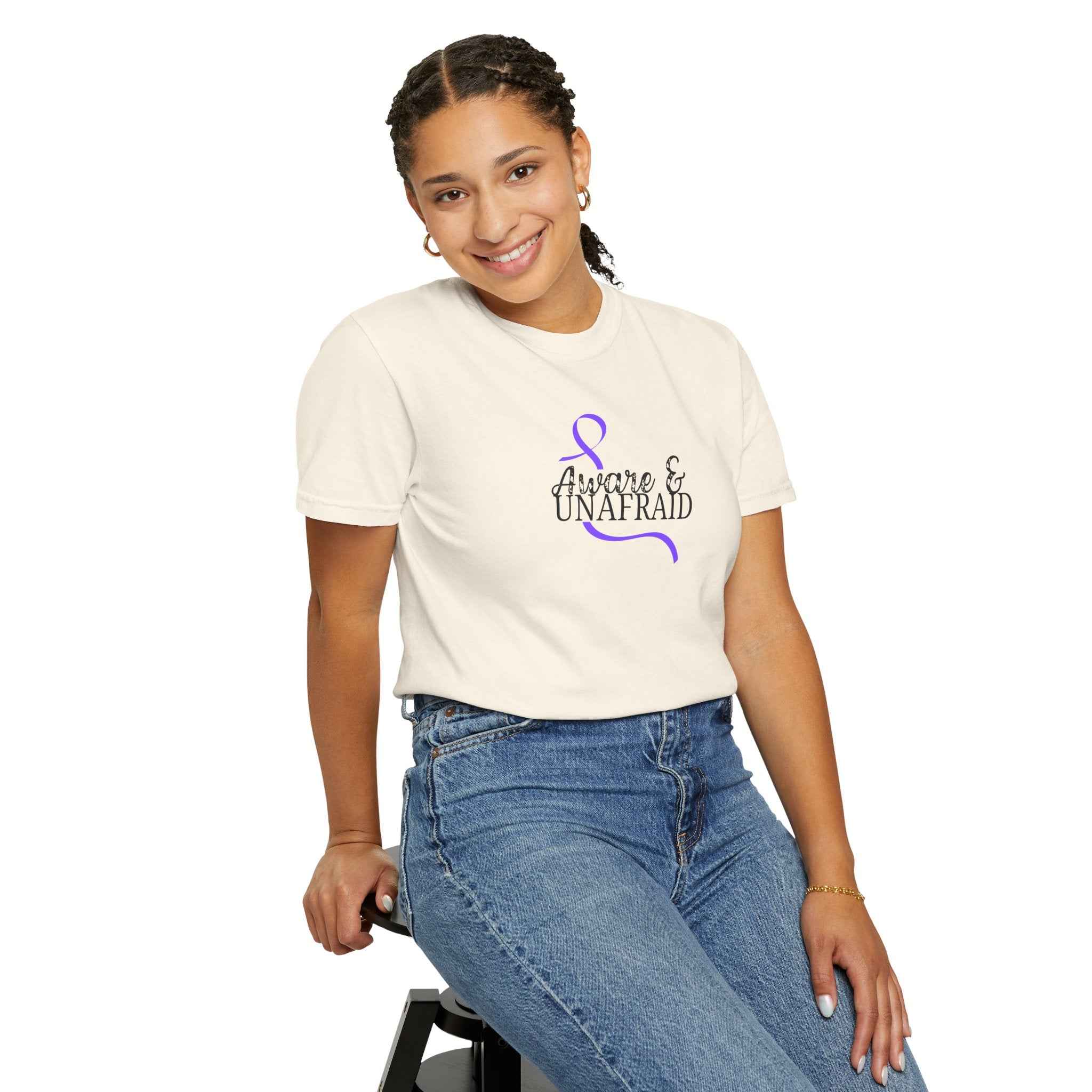Aware & Unafraid T-Shirt – Epilepsy Awareness Purple Tee