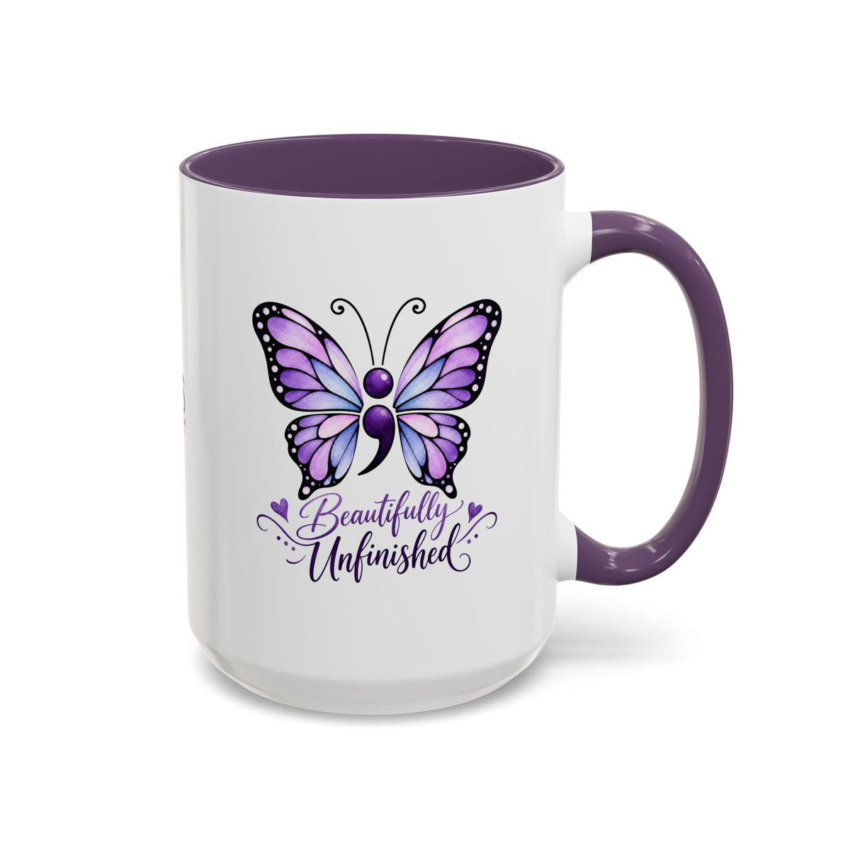 Beautifully Unfinished Semicolon Suicide Awareness Mug