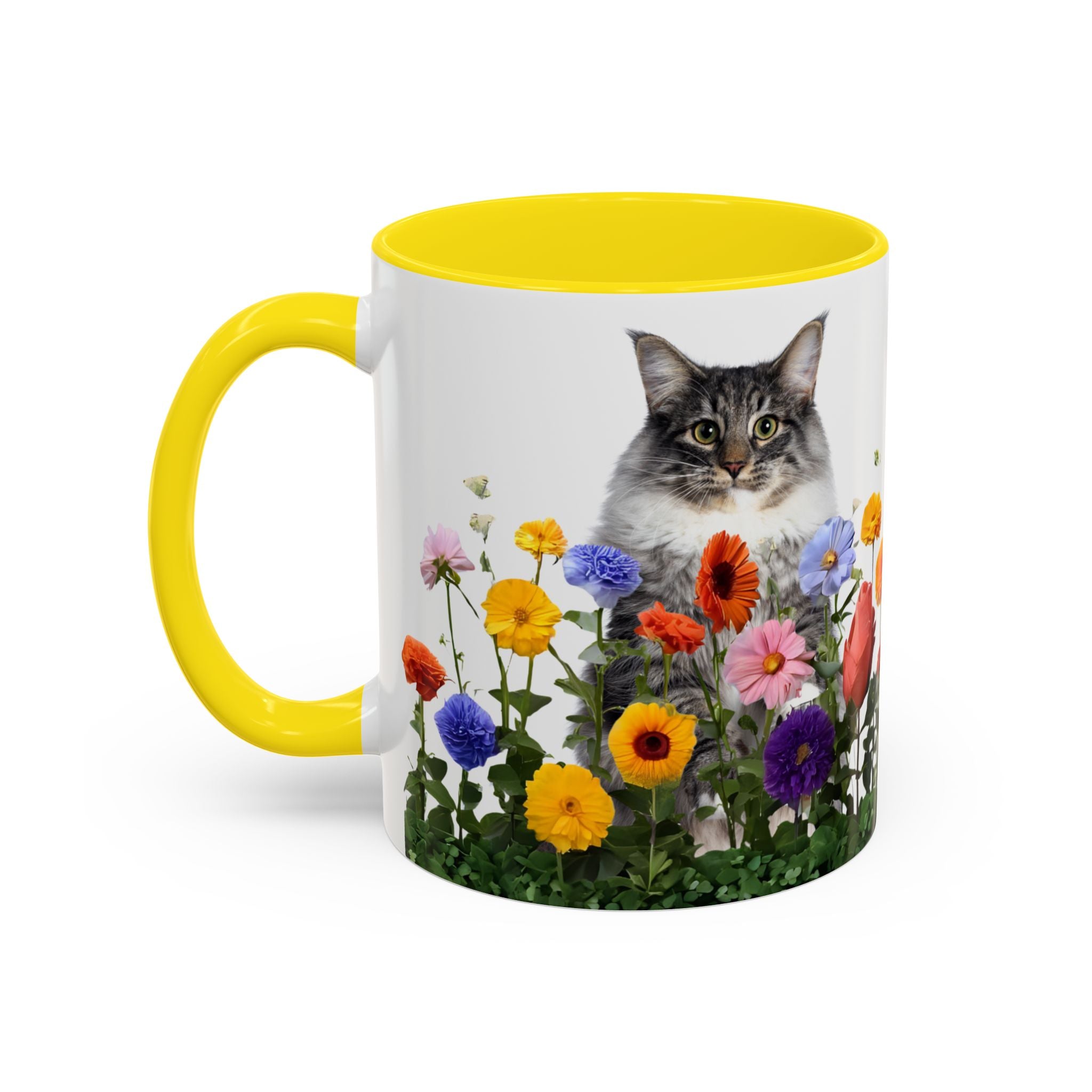 Floral Cats Coffee Mug - 11 oz/15 oz