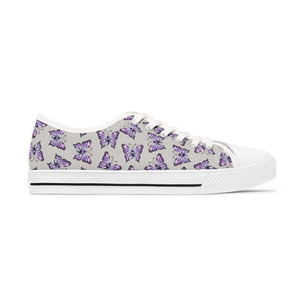 Semicolon Butterfly Women’s Canvas Shoes | Subtle Suicide Awareness Sneakers