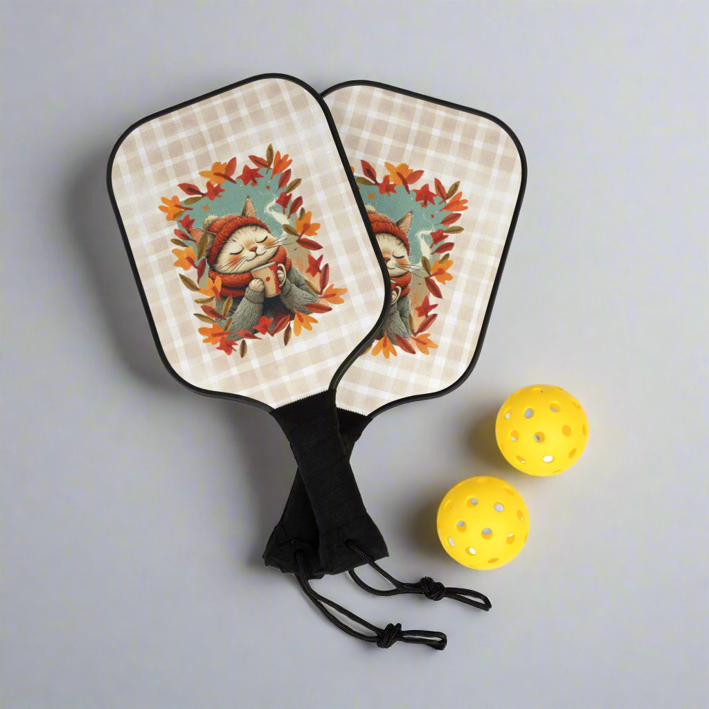 Autumn Pickleball Paddle Set, Fall Sports Gift