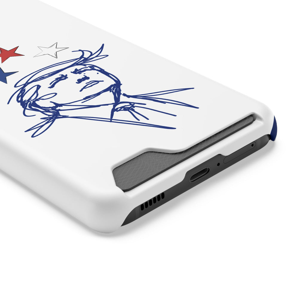 Swoop Guy iPhone Case – Minimal Line Portrait Patriotic Design, Slim Protective Case with Card Slot