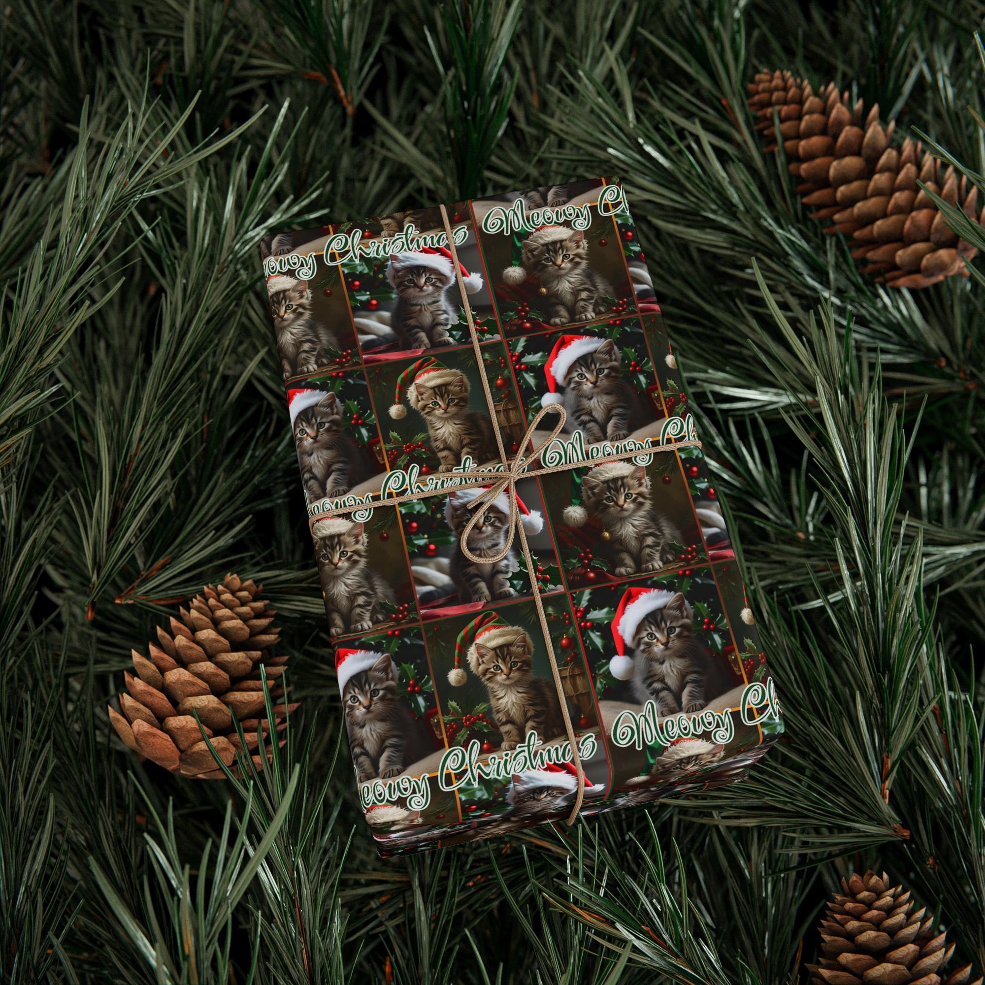 Meowy Christmas Kitten Themed Gift Wrap