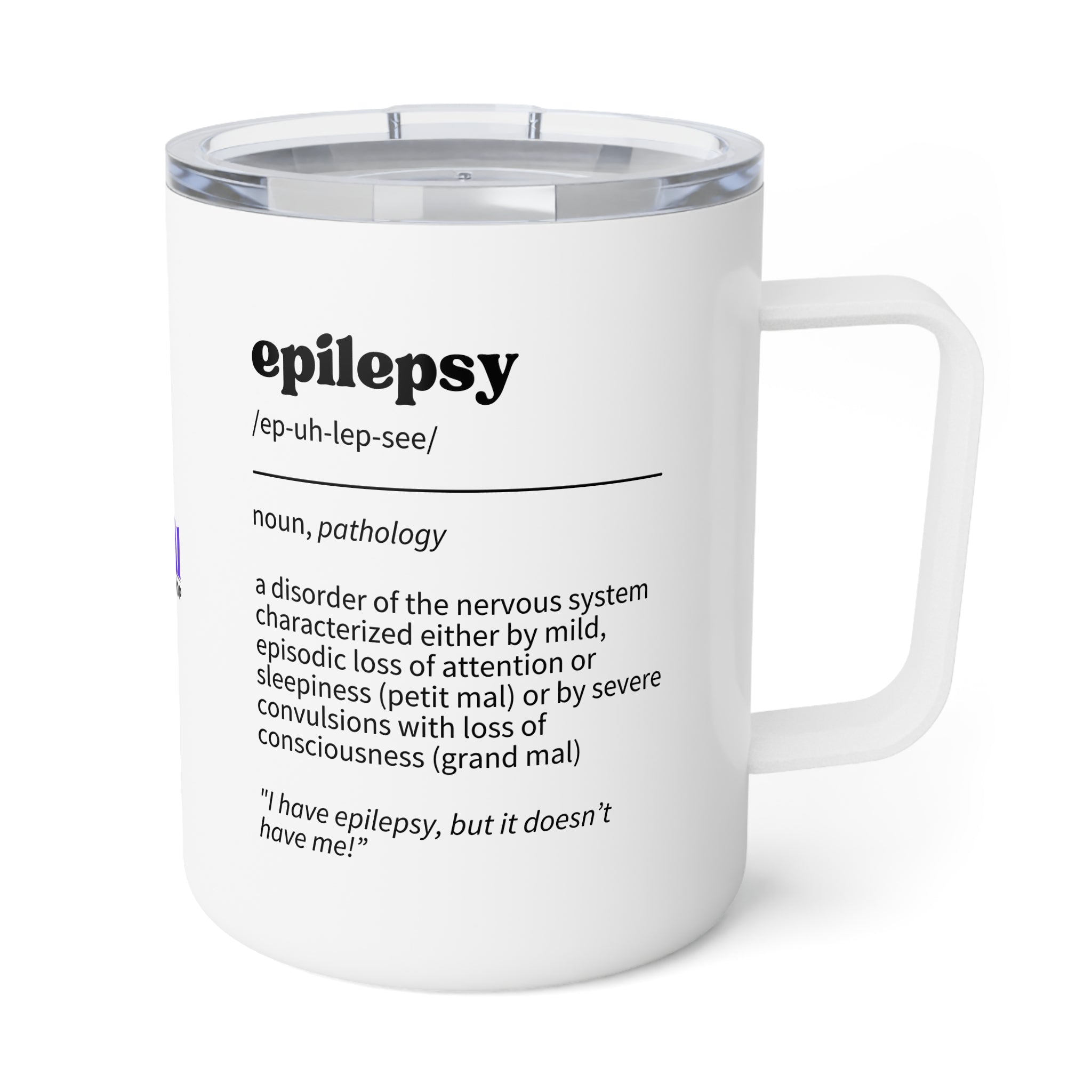Photo depicting the ​Epilepsy Definition Insulated Coffee Mug, 10oz from EpiAl's Shop.