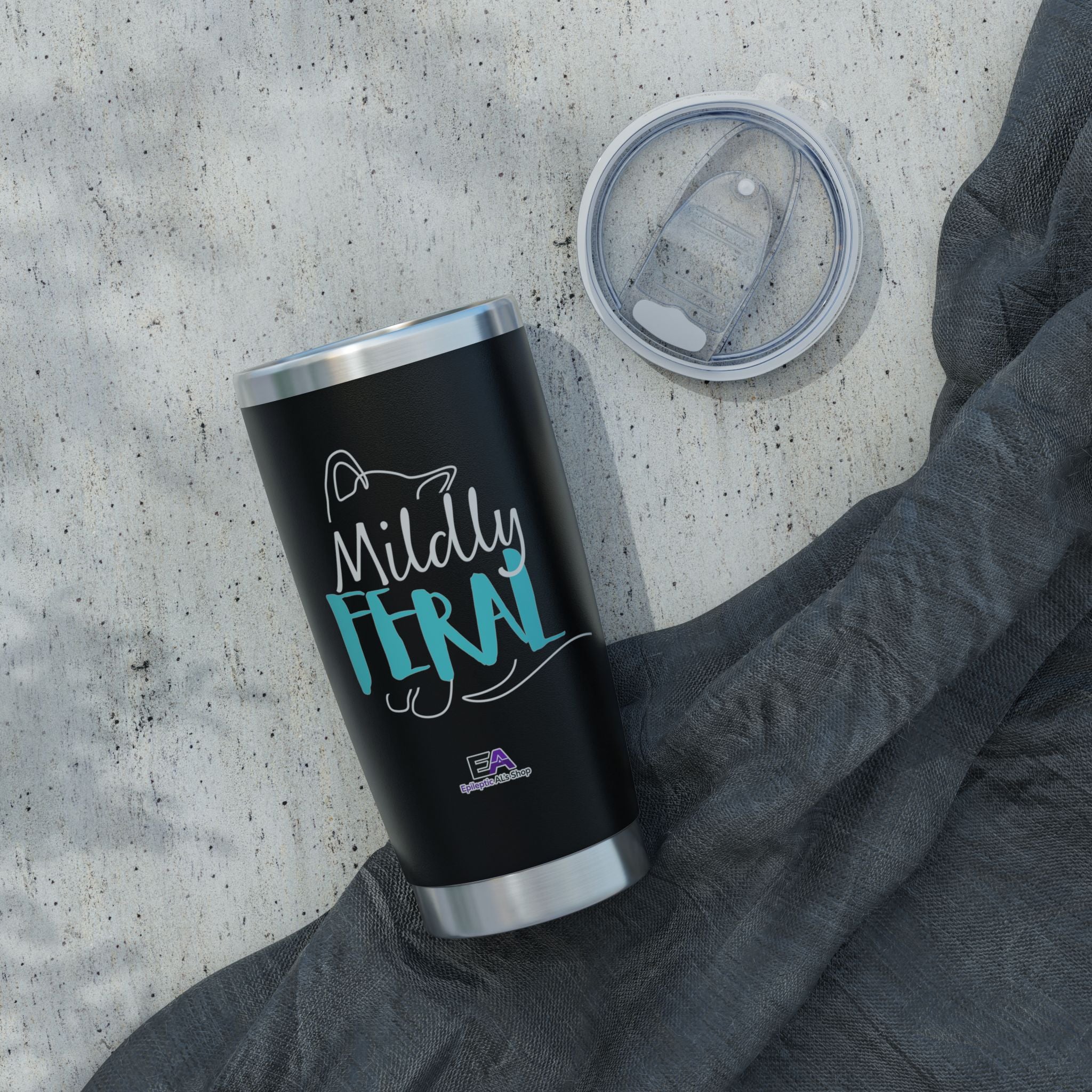 Mildly Feral 20oz Stainless Steel Tumbler – Funny Cat Lover Travel Cup
