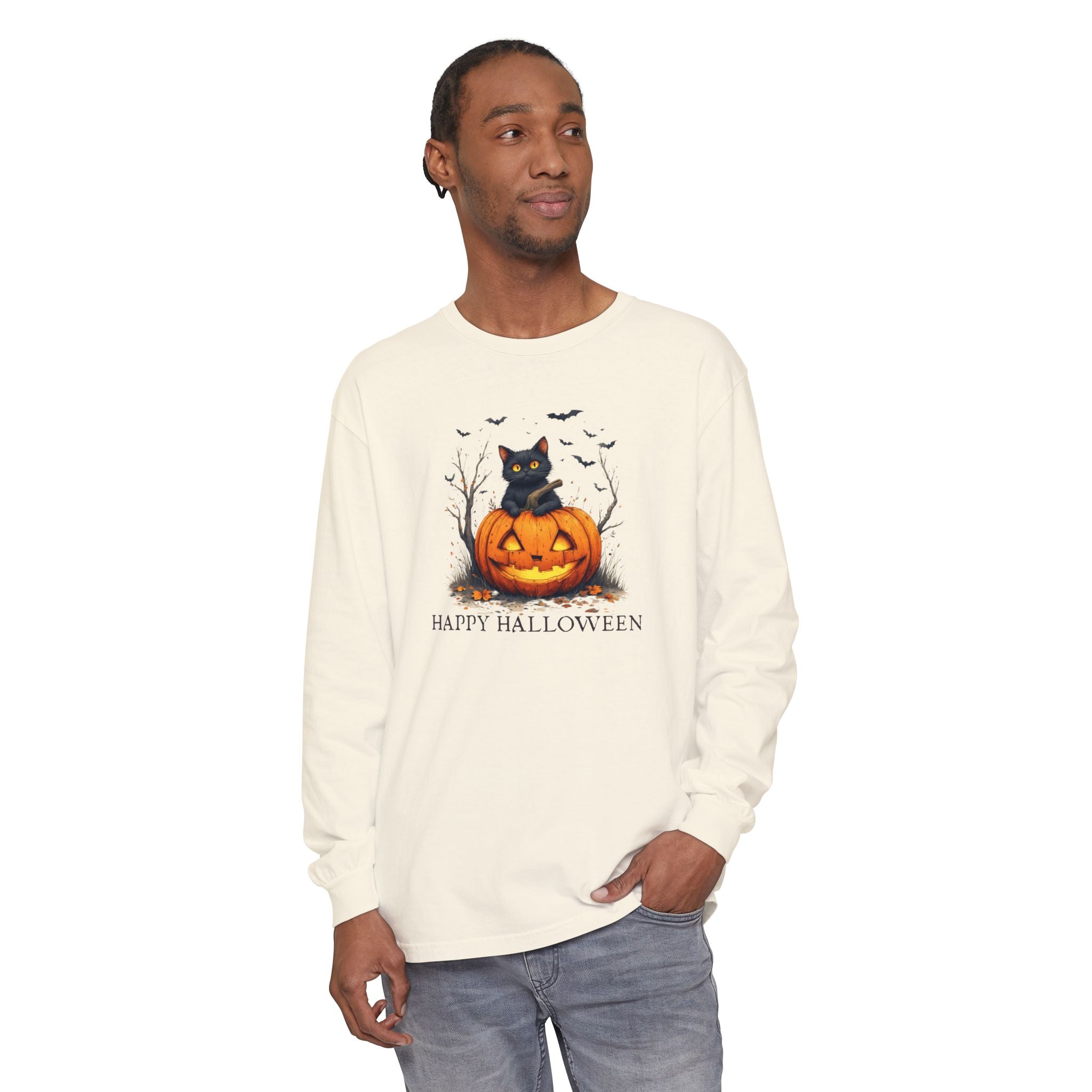 Happy Halloween Cat Long Sleeve T-Shirt - Clothing, T-shirts, Long-Sleeve - EpiAl's Shop