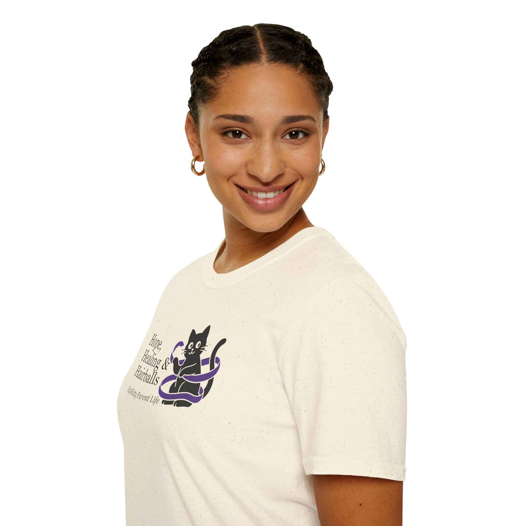 Hope, Healing & Hairballs Cat T-Shirt – Epikitty Parent Awareness Tee