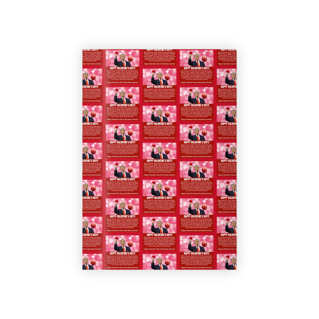 Trump Valentines Day Wrapping Paper Rolls, 1pc