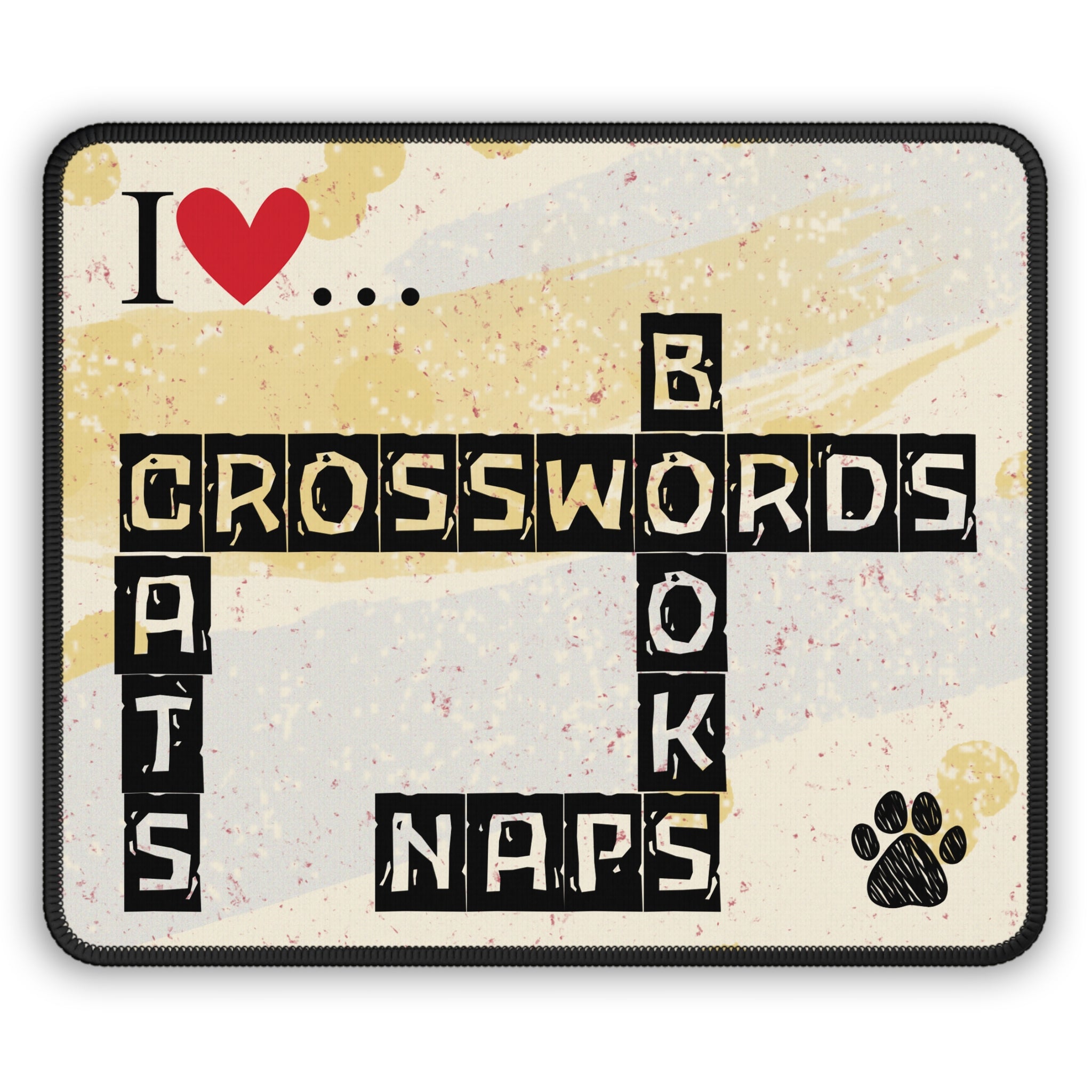 Photo depicting the ​Crosswords and Cats Gaming Mouse Pad from EpiAl's Shop.