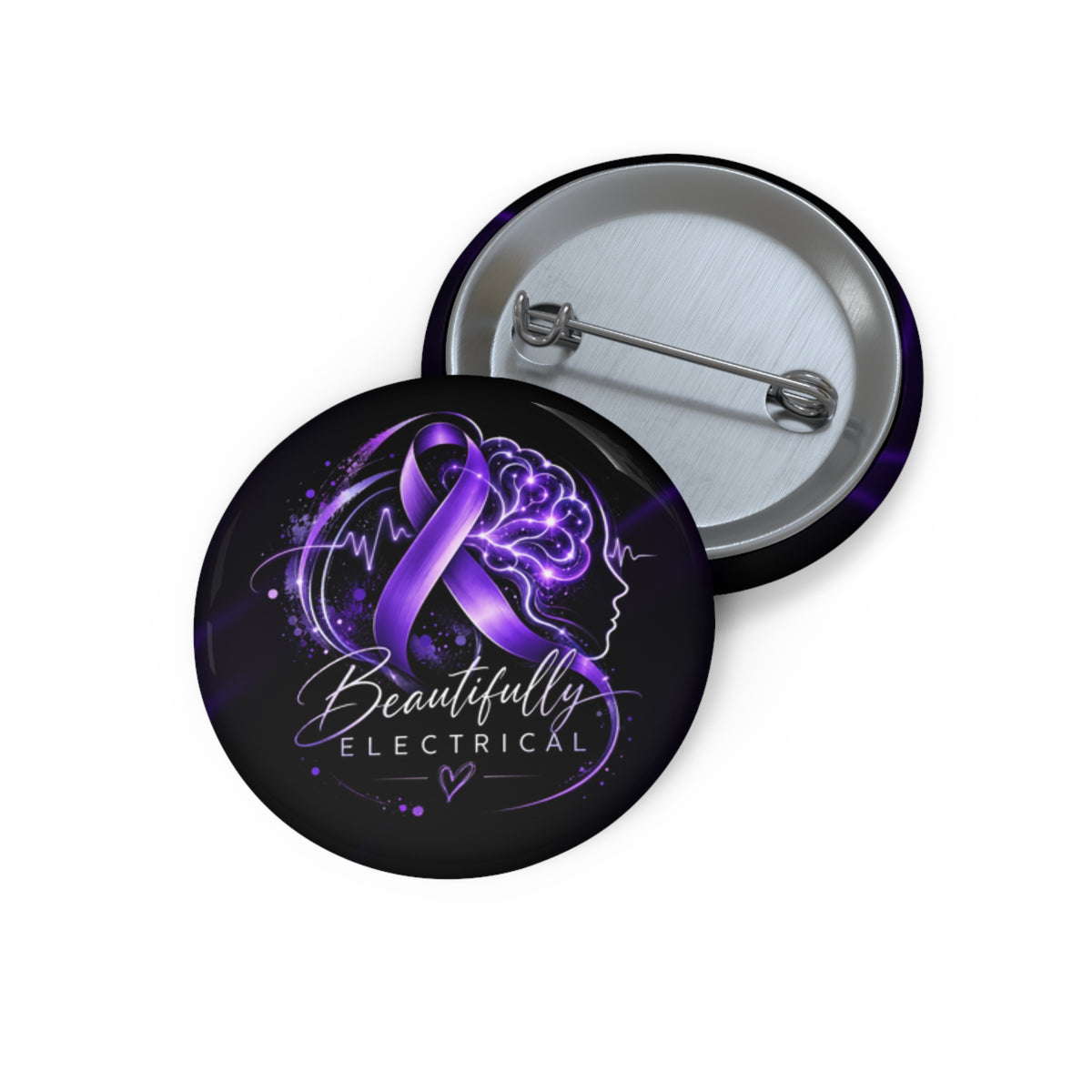 Beautifully Electrical Epilepsy Awareness Pinback Button