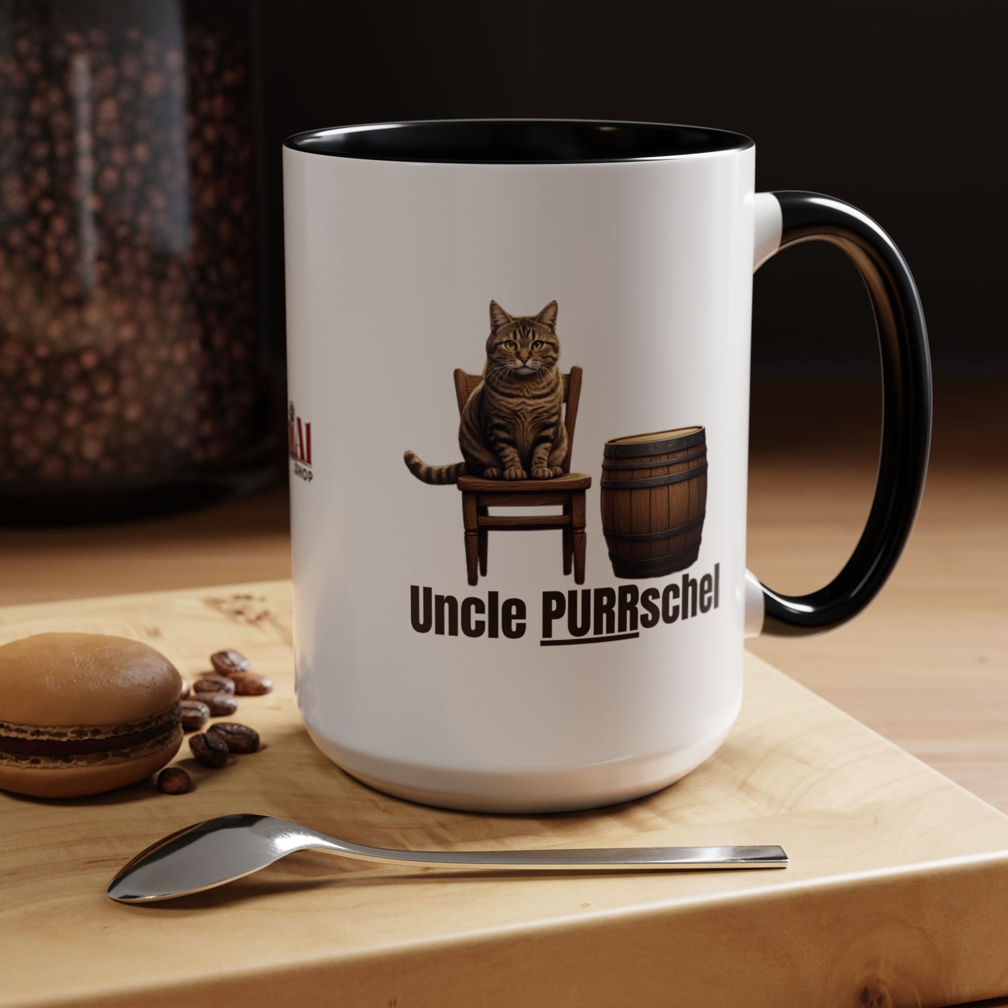 Humorous Uncle Purrschel Cat Accent Coffee Mug