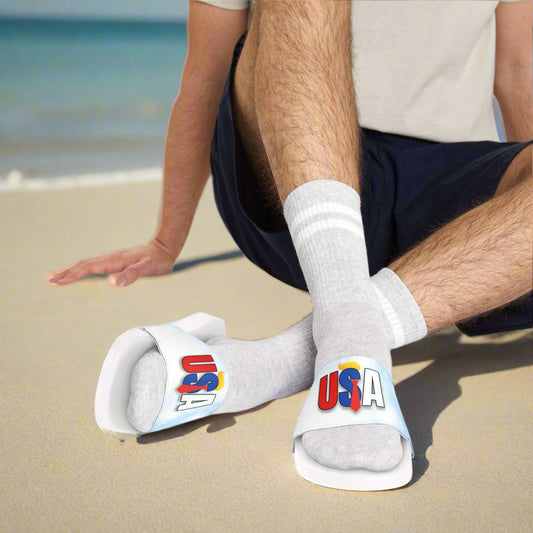 USA Graphic Men's Sandals - Summer Comfort with Removable Straps Printify