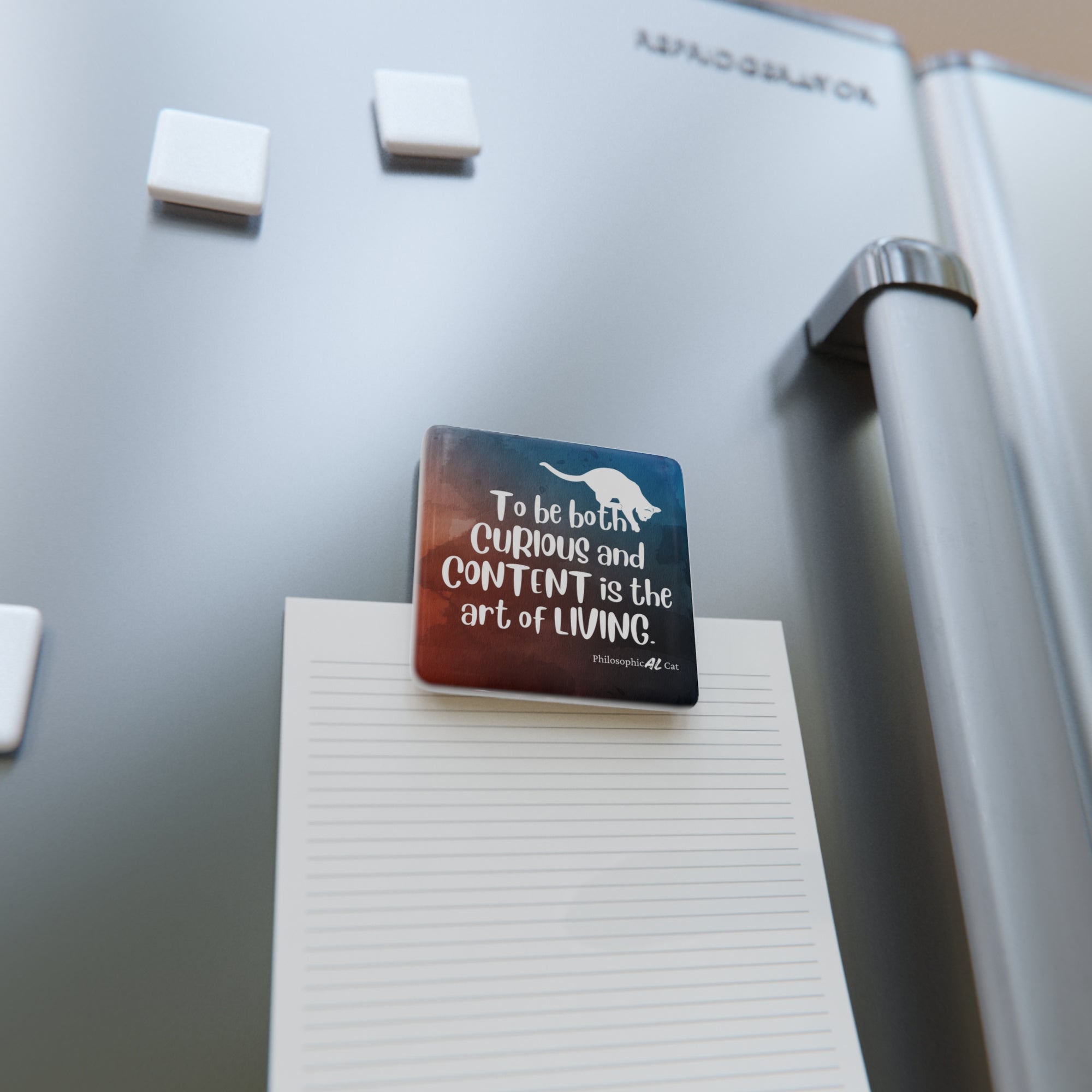 Curious & Content Porcelain Magnet, Square