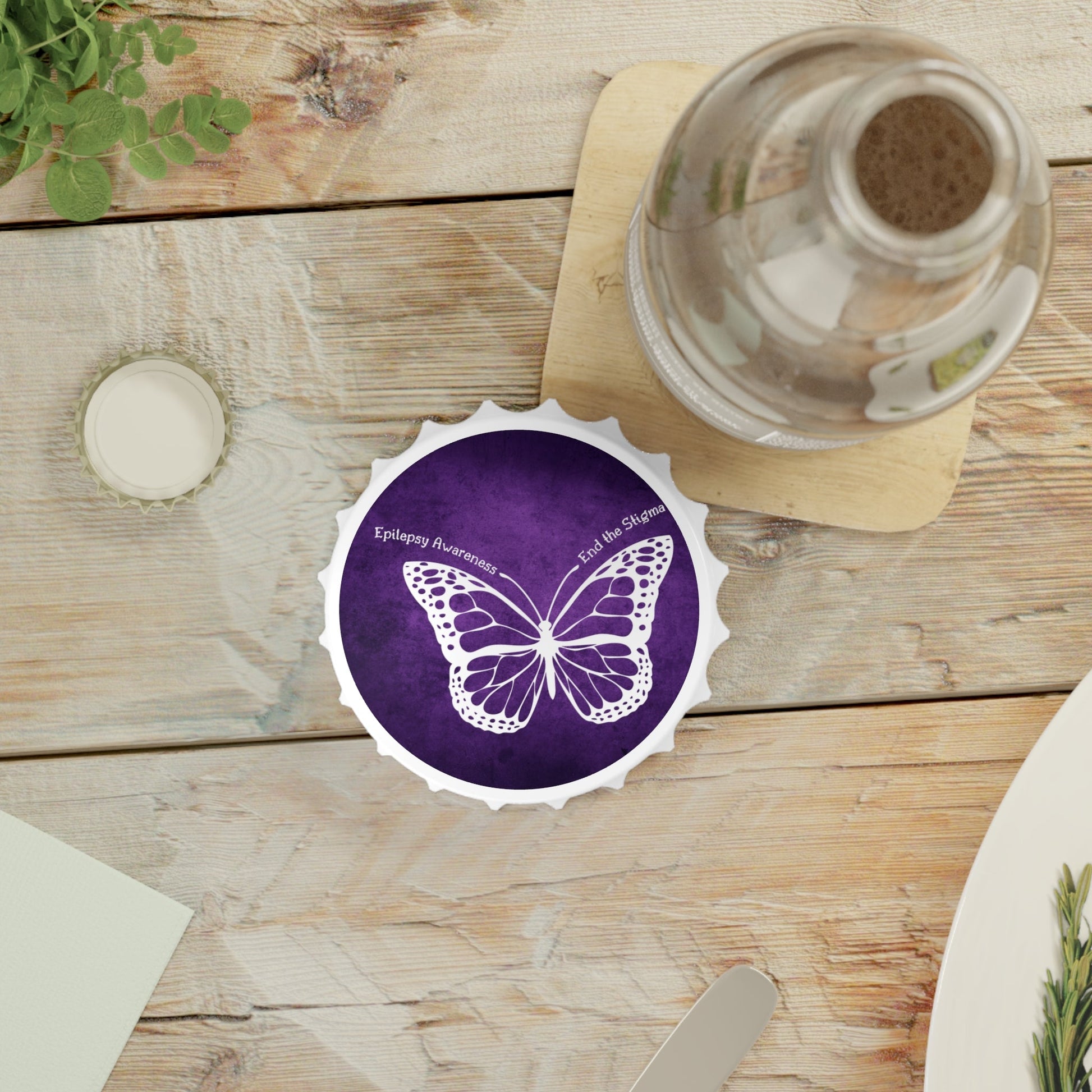 Epilepsy Awareness Butterfly Bottle Opener - End the Stigma Printify