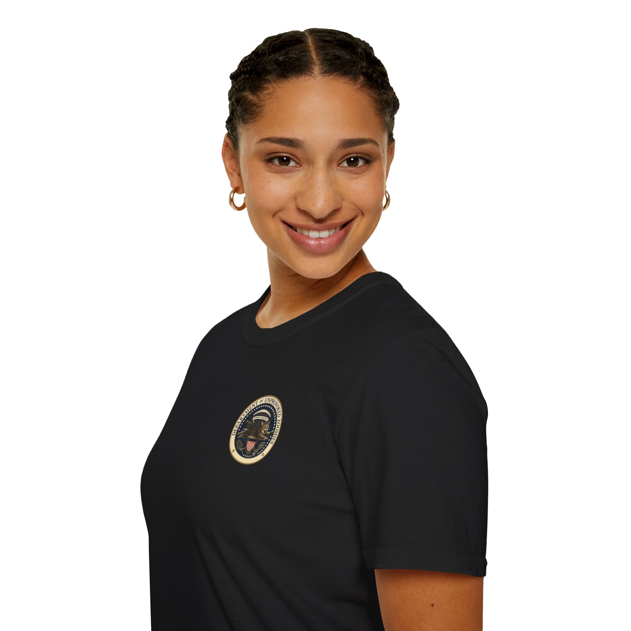 Department of Unprovoked Zoomies Cat T-Shirt | Faux Government Seal Tee