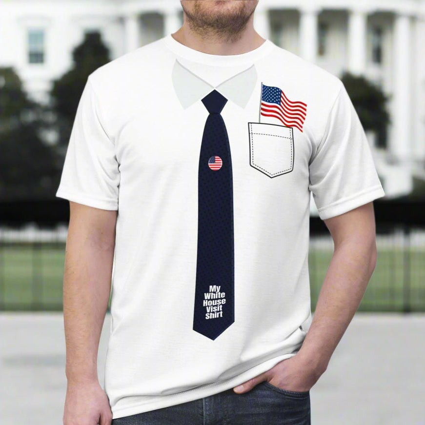 My White House Visit Shirt with American Flag Design Printify