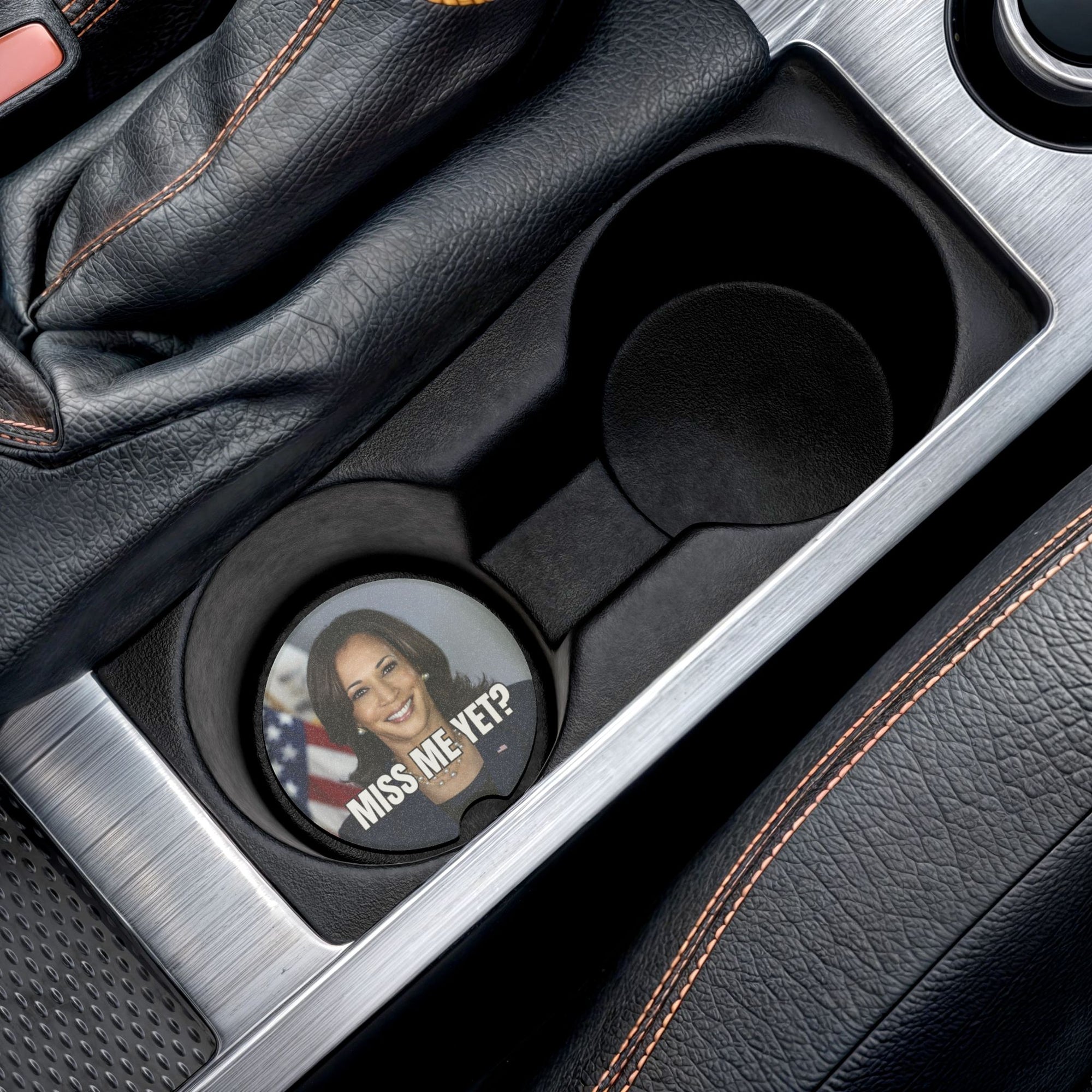 Political Soapstone Car Coaster - "Miss Me Yet?" Design
