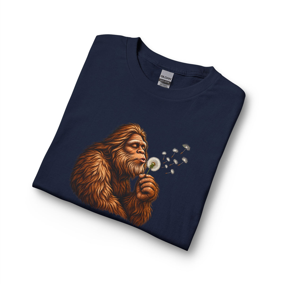 Bigfoot Blowing Dandelion Long Sleeve T-Shirt | Peaceful Sasquatch Nature Tee