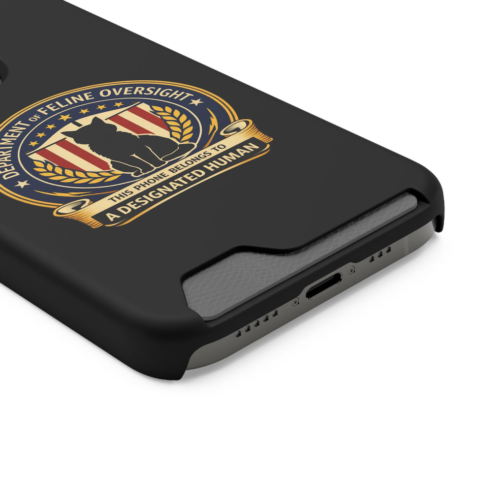 Department of Feline Oversight iPhone Case – “Designated Human” Official Seal, MagSafe Slim Case with Card Slot
