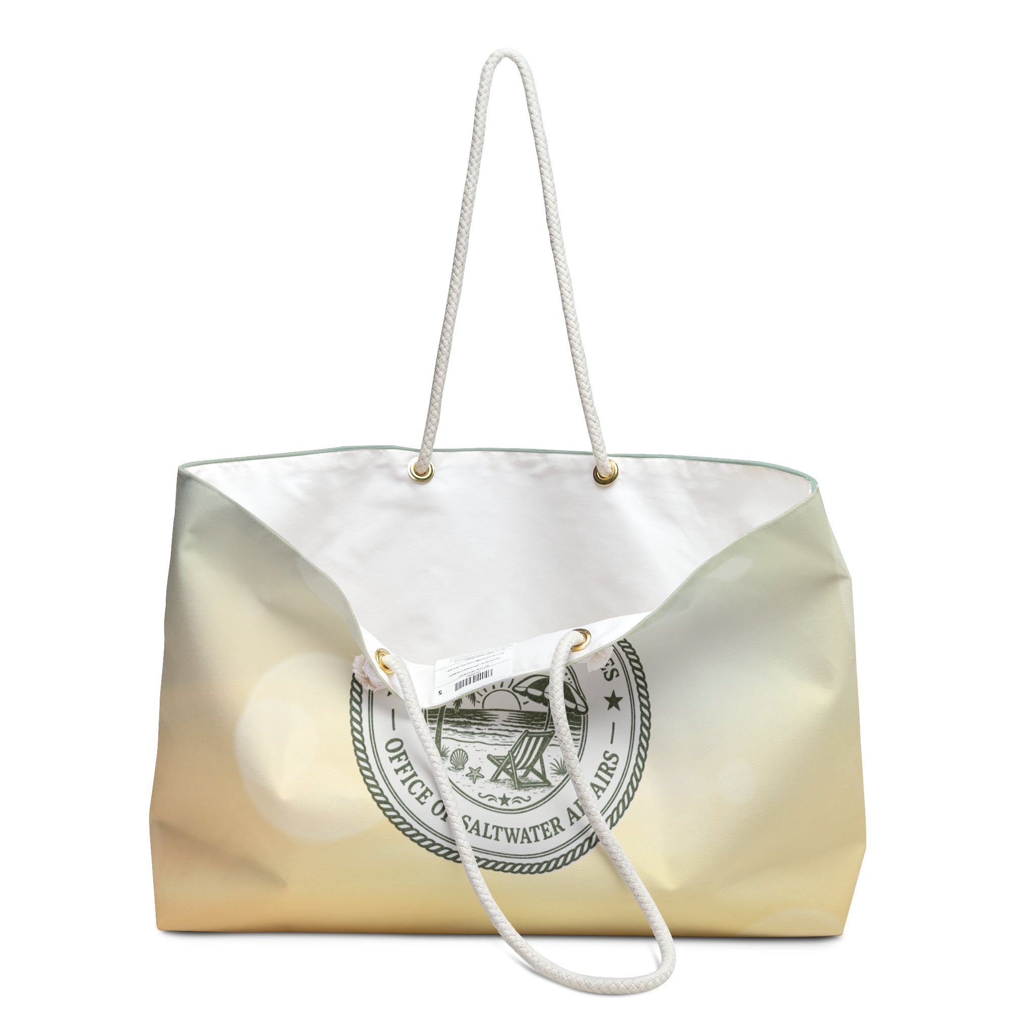 Department of Tides & Tan Lines Weekender Bag – Coastal Authority Beach Tote, Office of Saltwater Affairs