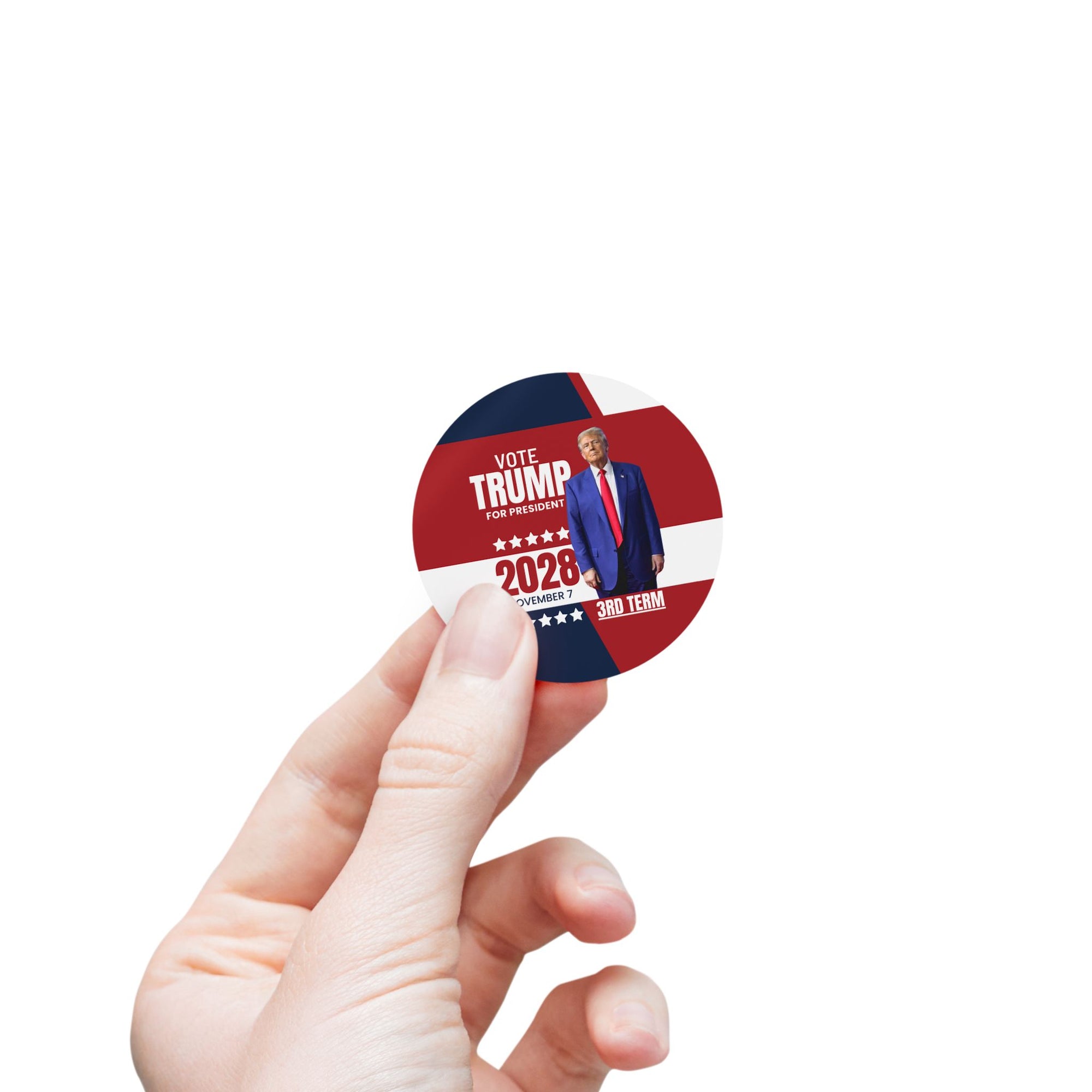 Vote Trump 2028 Round Sticker Rolls - Bold Political Campaign Labels