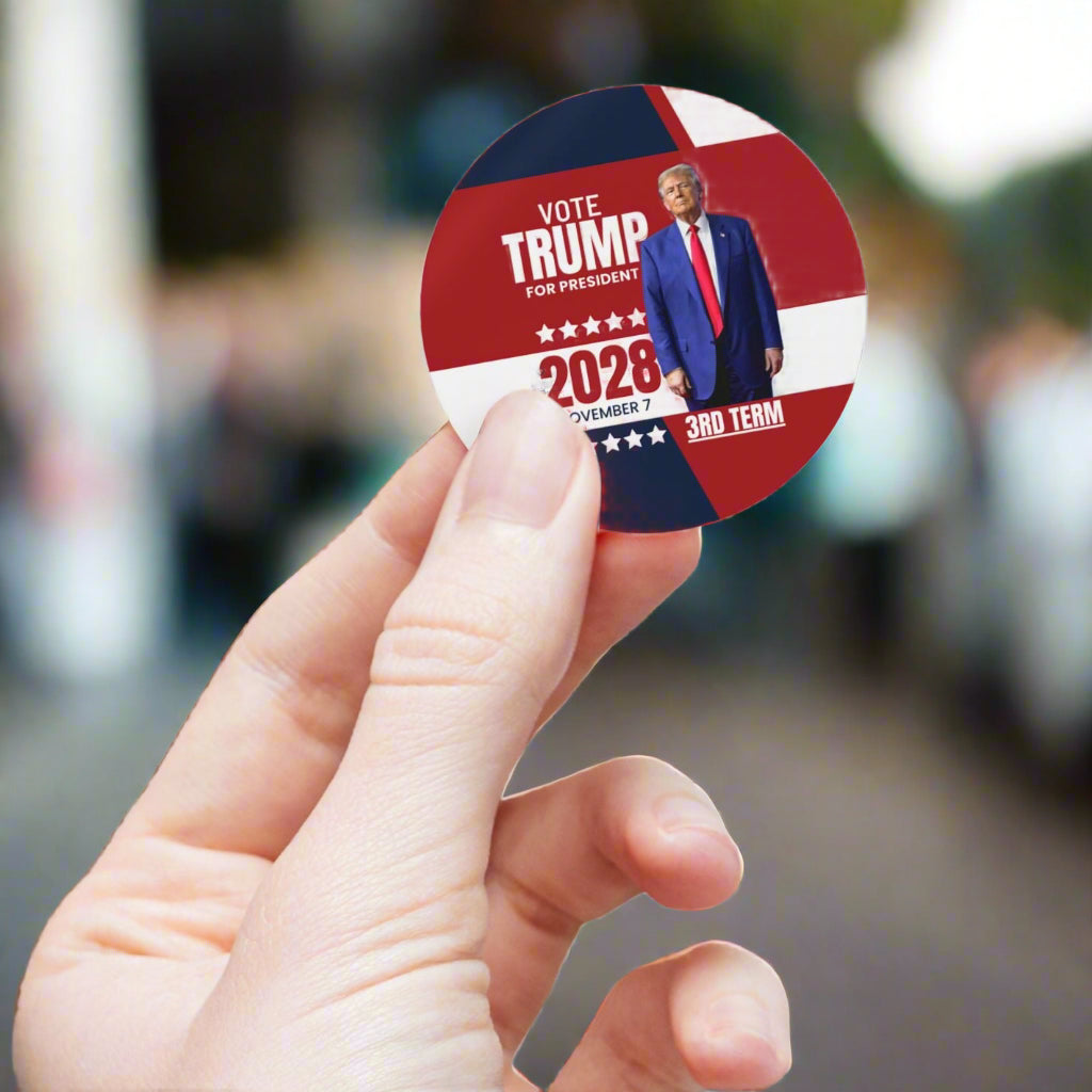 Vote Trump 2028 Round Sticker Rolls - Bold Political Campaign Labels
