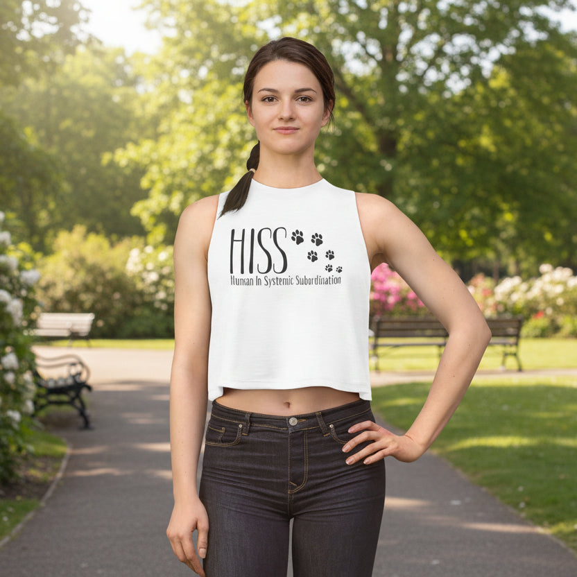 HISS Crop Tank – Human in Systemic Subordination Cat Crop Top