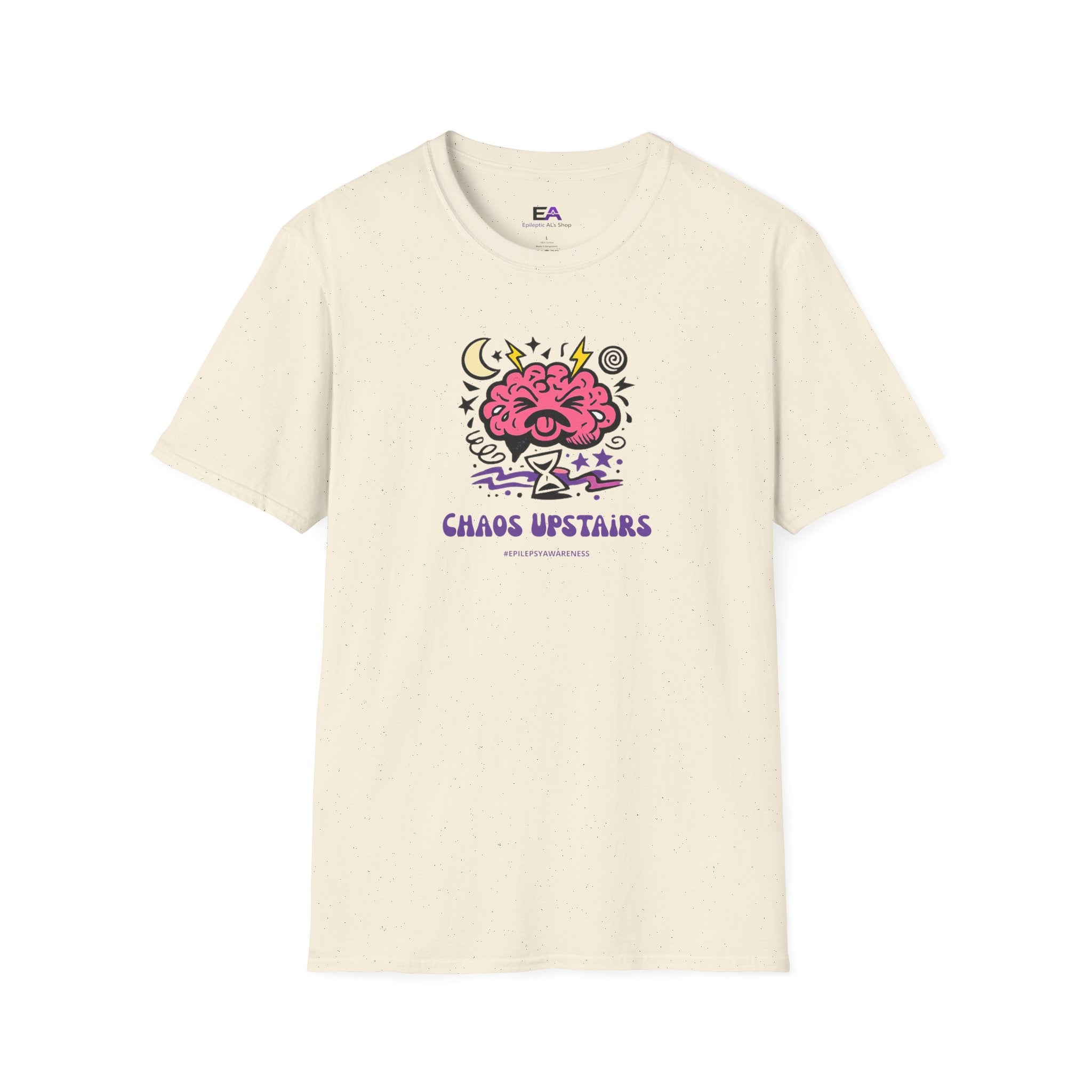 Chaos Upstairs Epilepsy Awareness T-Shirt | Funny Neurostrong Brain Graphic Tee