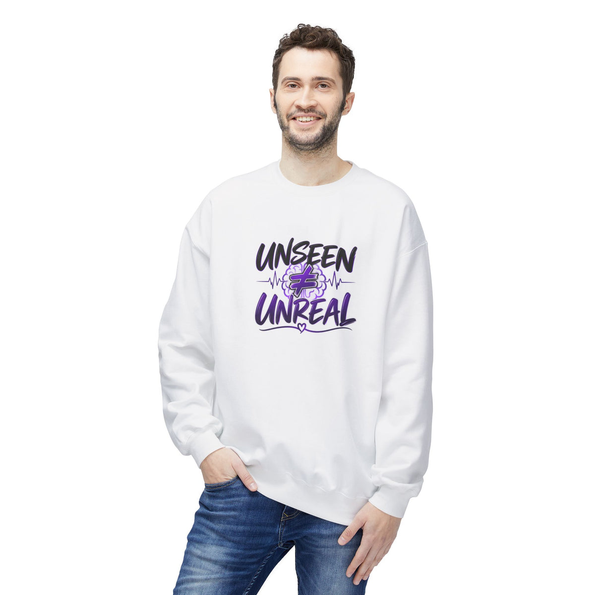Unseen ≠ Unreal Epilepsy Awareness Crewneck Sweatshirt