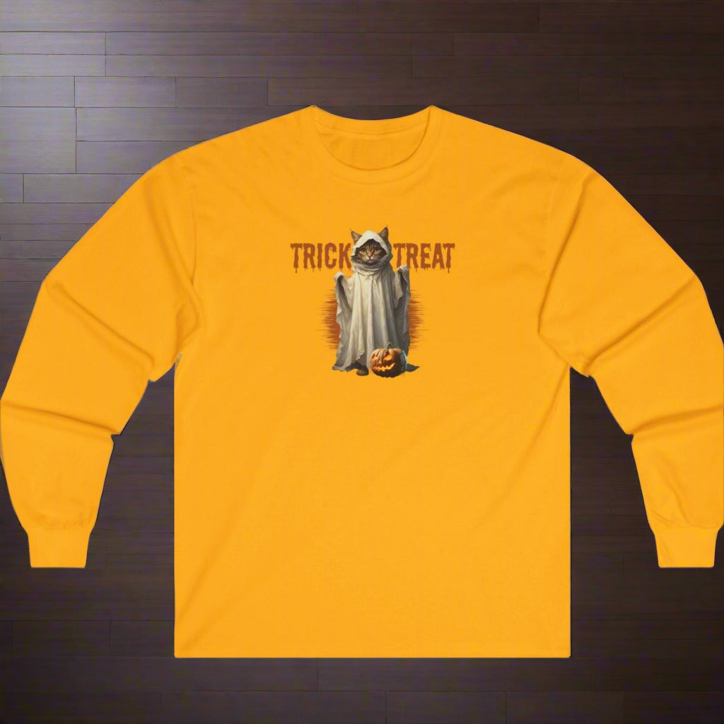 Halloween Trick or Treat Kitty Long Sleeve Tee