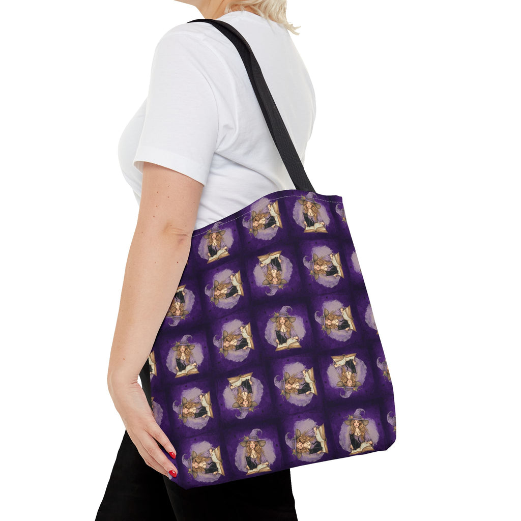 Vibrant Witchy Cat Lady Tote Bag