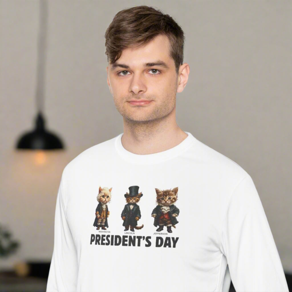 Presidents Day Kittens Unisex Lightweight Long Sleeve Tee