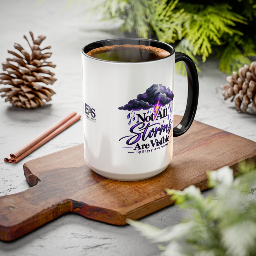 Not All Storms Are Visible Epilepsy Awareness Mug | Purple Storm Cloud Coffee Cup (11oz/15oz)