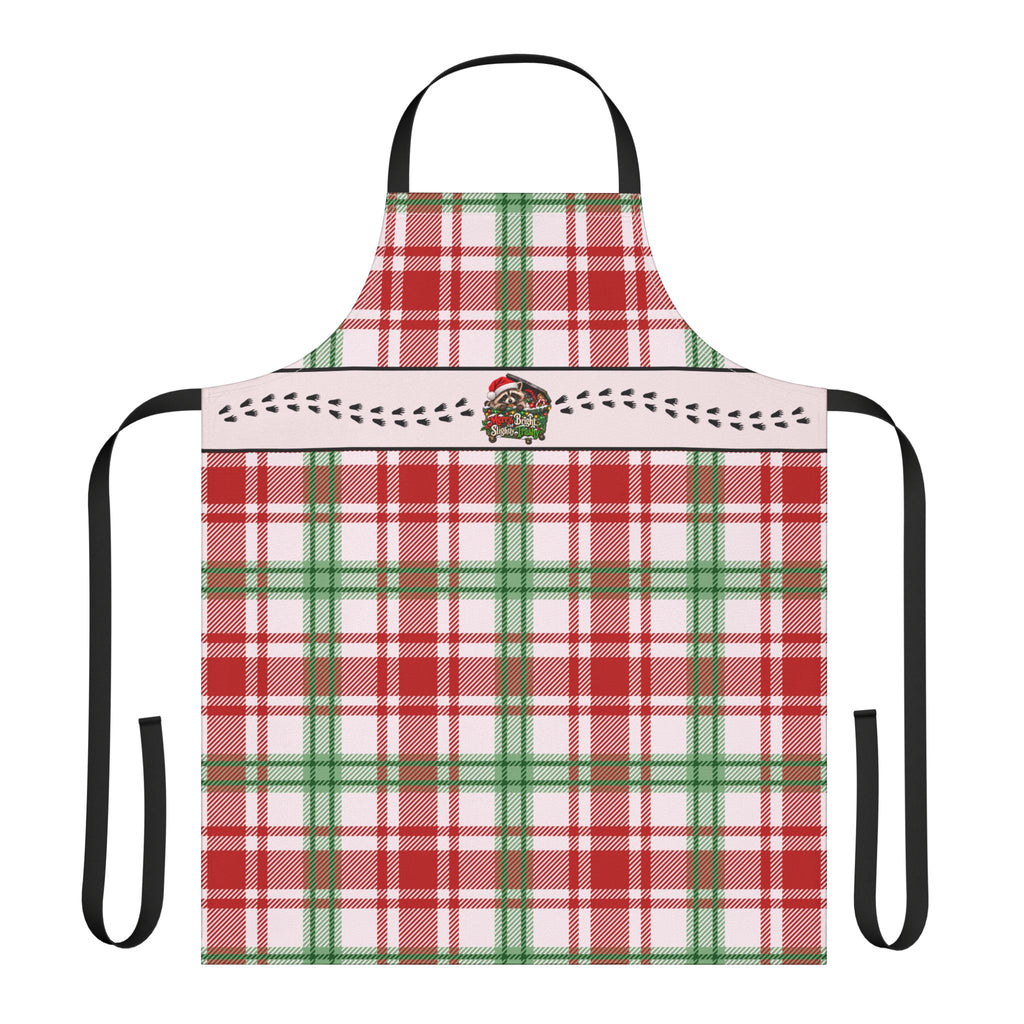 Jimothy Christmas Plaid Apron | Funny Raccoon Holiday Kitchen Apron