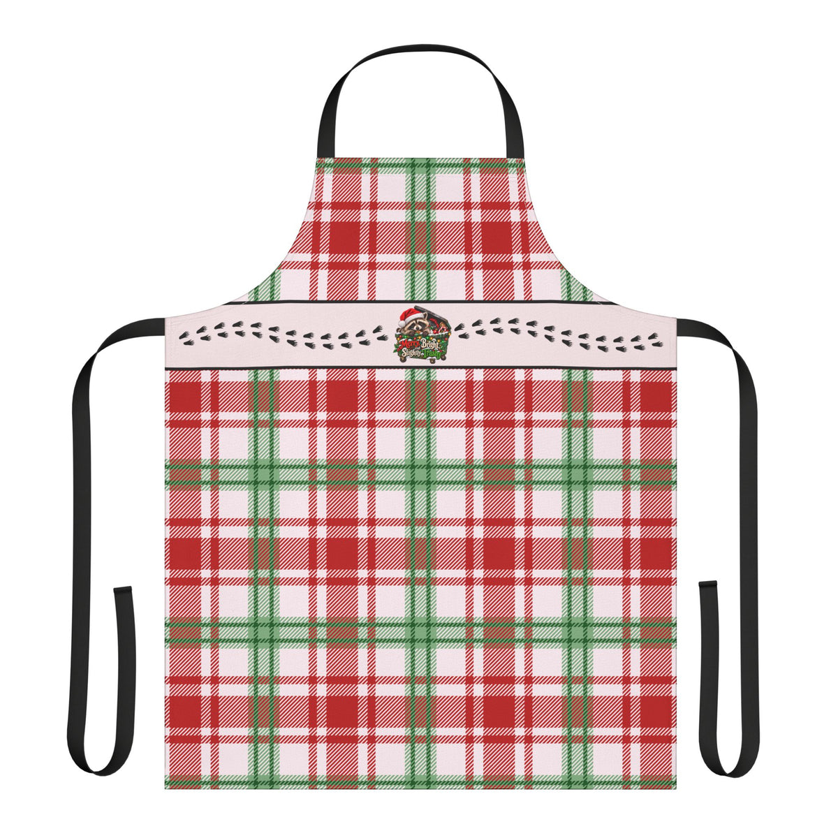 Jimothy Christmas Plaid Apron | Funny Raccoon Holiday Kitchen Apron